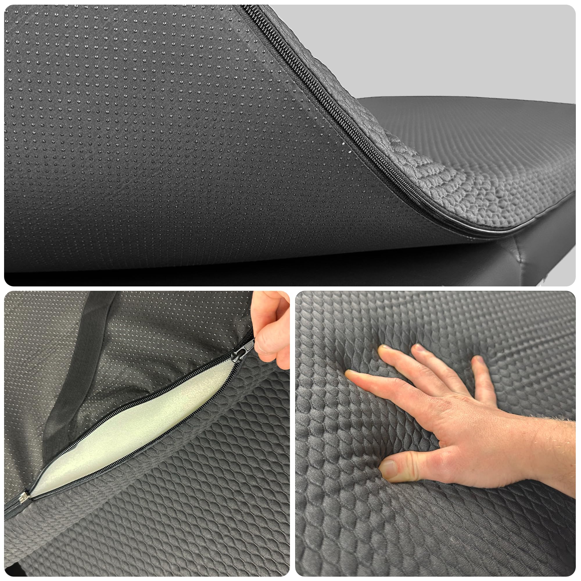 Premium 2.5 Inch Memory Foam Lash Bed Topper - Soft Mattress Pad for Eyelash Extension Tables with Anti-Slip Bottom & Secure Corner Straps (Gray) | Ideal for Salon, Spa & Professional Lash Artists