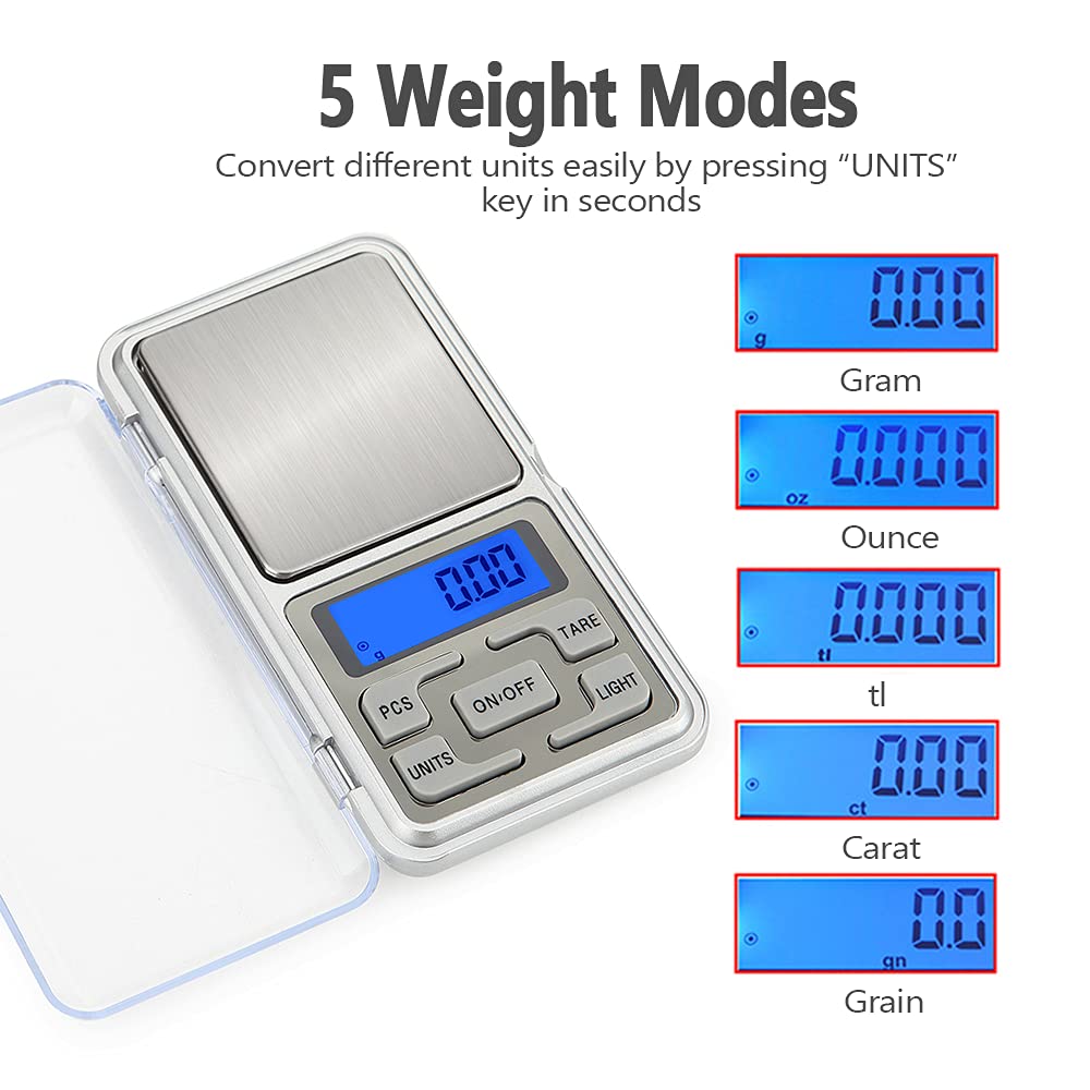 500g Digital Pocket Scale with 0.01g High Precision - Mini Electronic Gram Scale for Reloading, Food, Jewelry & Kitchen Use | Perfect for Weighing Ingredients, Ammo, Gems & Small Items