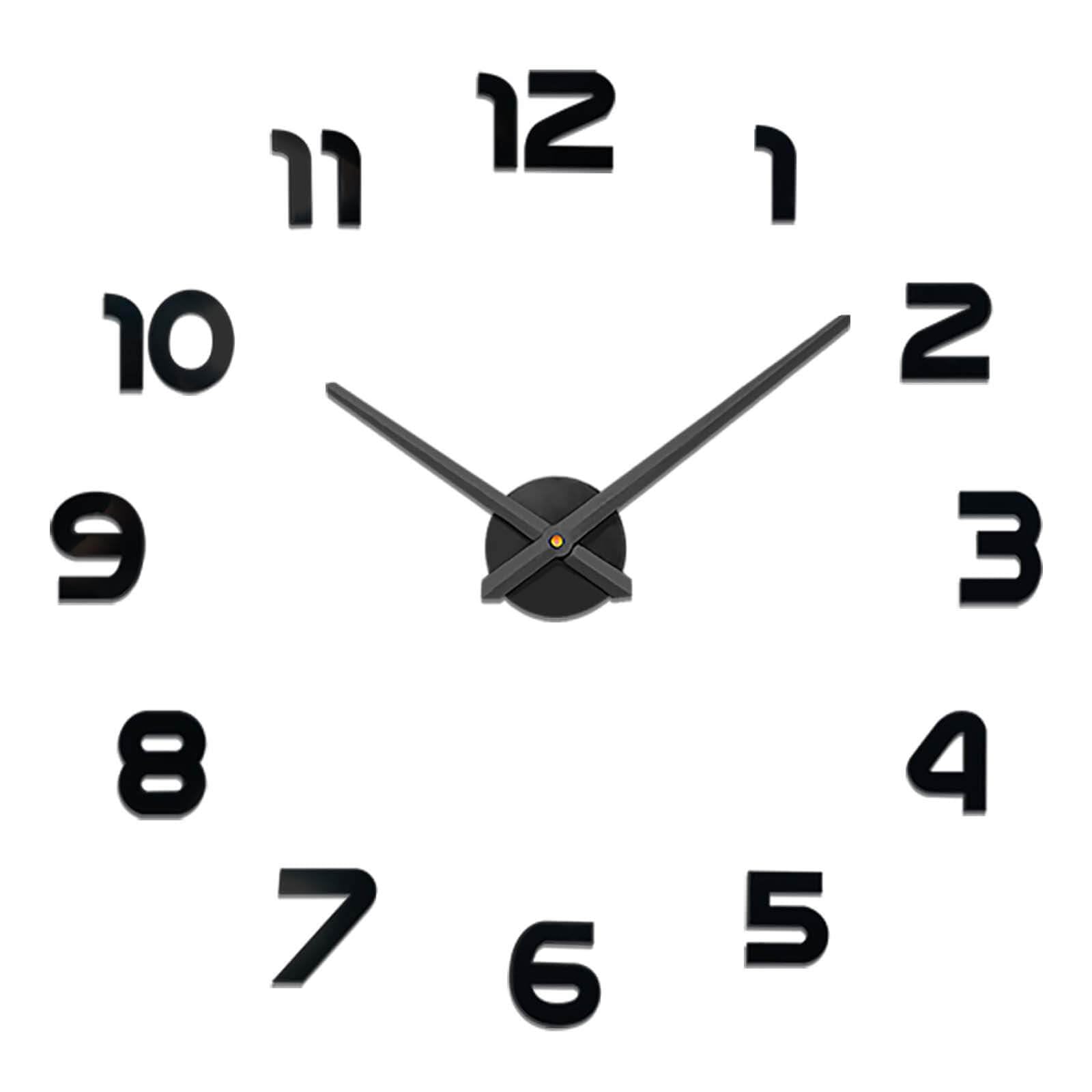 VANGOLD Large Wall Clock for Living Room Decor - 16 Inch Silent Non-Ticking Battery Operated Wall Clock - Modern Black Wall Art for Home, Office, Bedroom & Kitchen