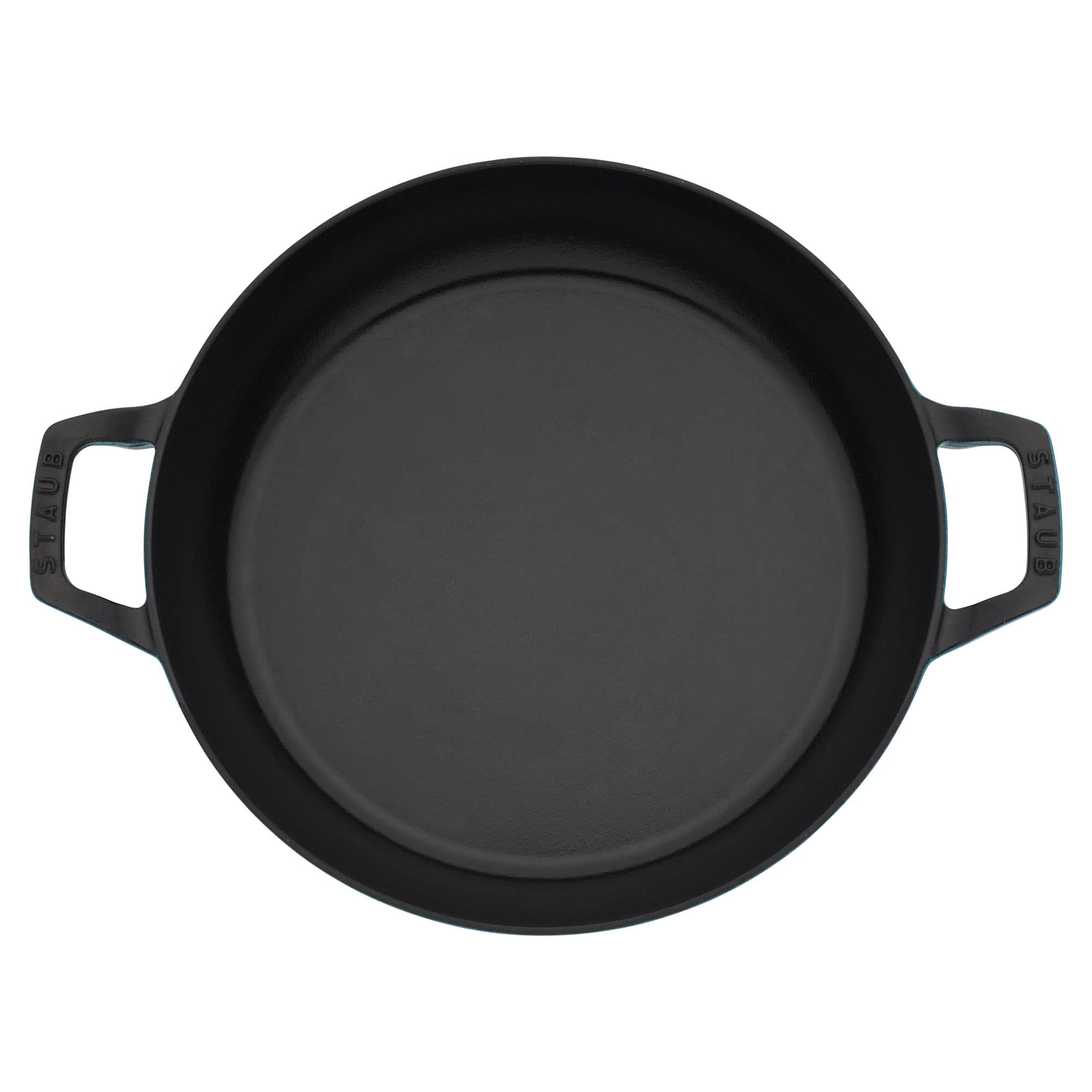 STAUB 3.5-Quart Cast Iron Braiser Pan with Glass Lid - Turquoise Color | Perfect for Searing, Braising & Slow Cooking | Ideal for Stovetop to Oven Meals