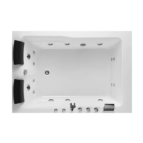 Empava 71 Inch 2-Person Luxury Jetted Hydromassage Bathtub with Chromotherapy - 71JT667B Model - Perfect for Master Bathroom Relaxation and Spa-Like Experience at Home