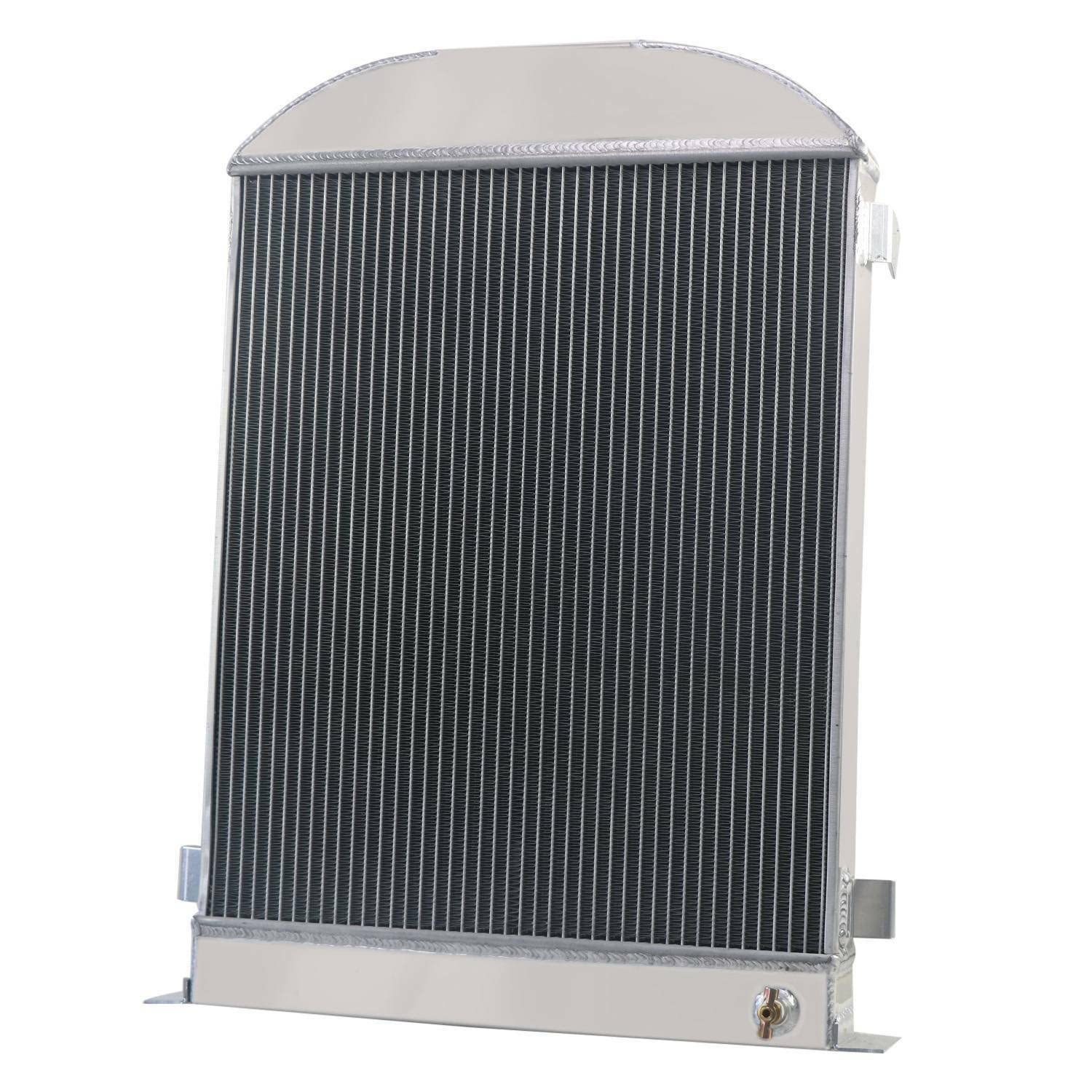 Ford Model A & B 3.3L L4 Aluminum Radiator (1930-1932) - 4 Row High Performance Cooling System with 16