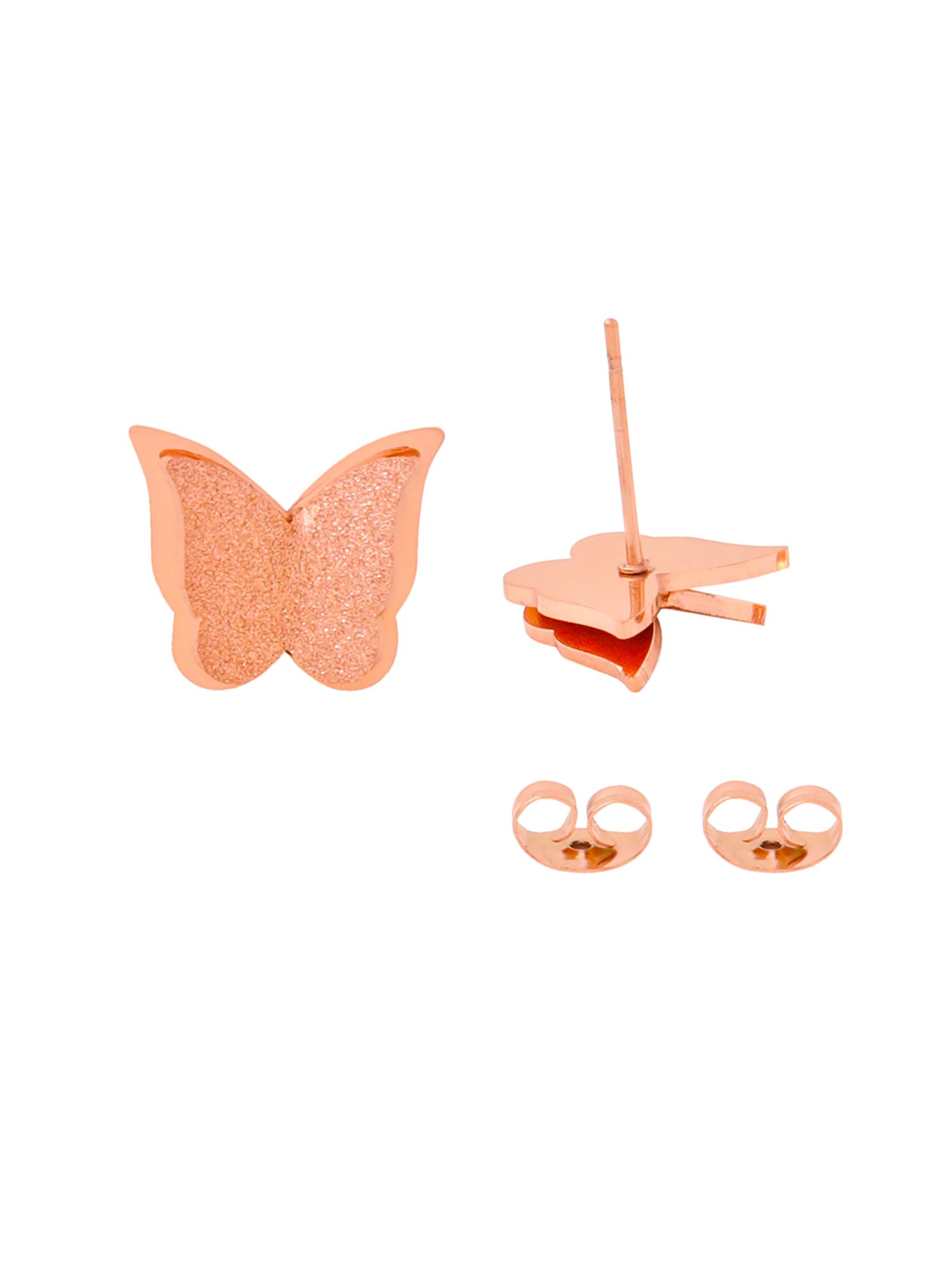 Rose Gold Plated Butterfly Stud Earrings for Women & Girls – Stainless Steel Western Style Jewelry – Perfect Birthday & Anniversary Gift for Her – Ideal for Parties, Weddings & Everyday Wear