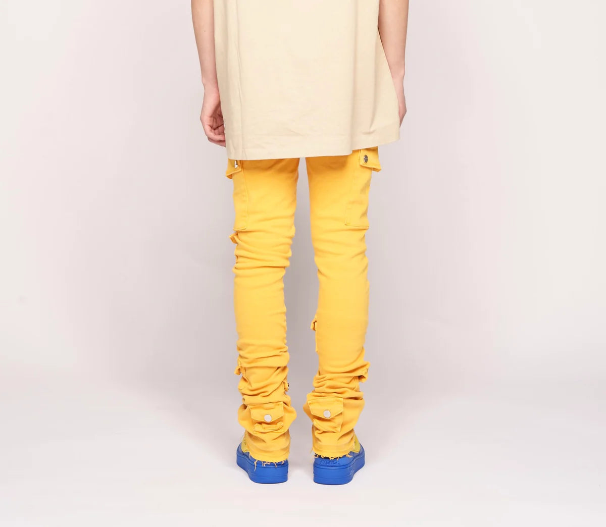 PHEELINGS My Pleasure Cargo Flare Stack Denim Jeans for Women - High Waisted Vintage Style, Perfect for Casual Outfits & Streetwear Fashion