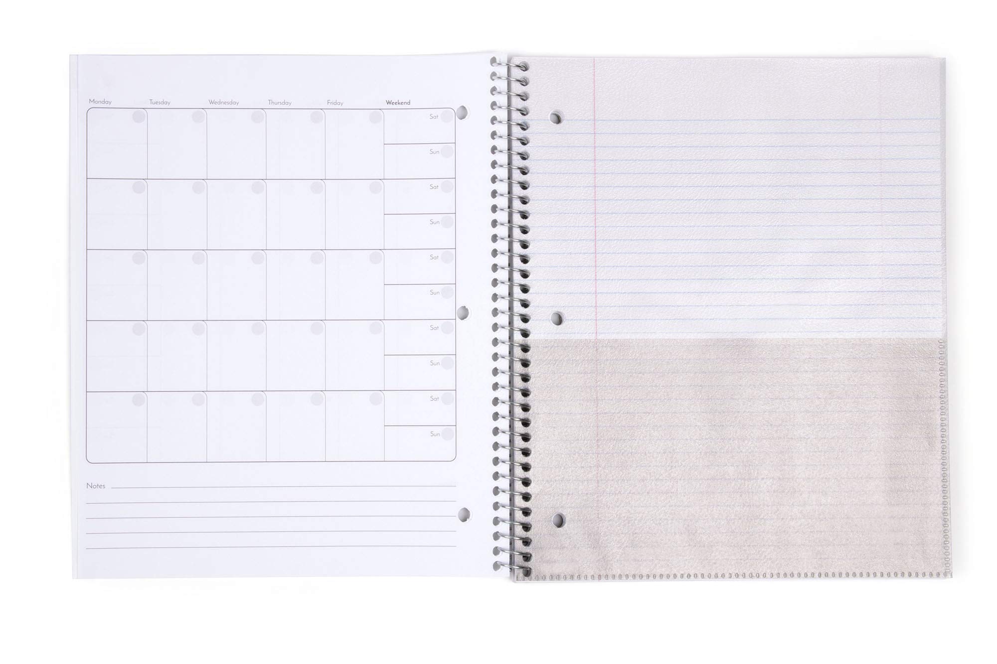Mintra 3-Pack Durable Spiral Notebooks - 1 Subject, 100 Sheets, College Ruled, Moisture Resistant Cover with Poly Pocket (Black/Blue/Red) - Perfect for School, Office & Business Note-Taking, Journaling & Project Planning