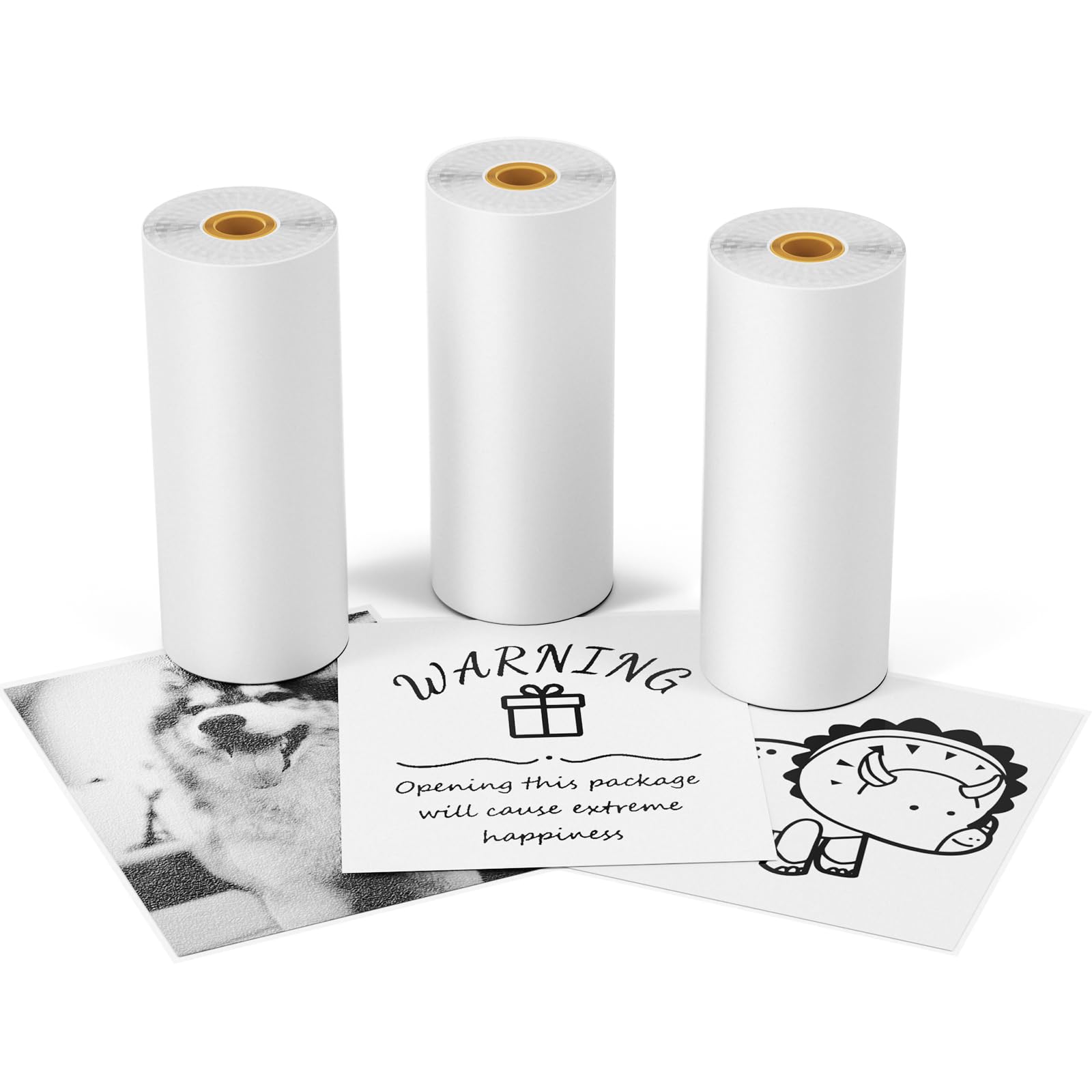 White Mini Printer Paper - 53mm x 6.5m Thermal Non-Sticky Roll (10 Years Durability) | Compatible with Sticker Maker Y02C/T02/M02X/M02L/Q02 | Perfect for Journaling, Photo Printing, Note Taking & DIY Crafts