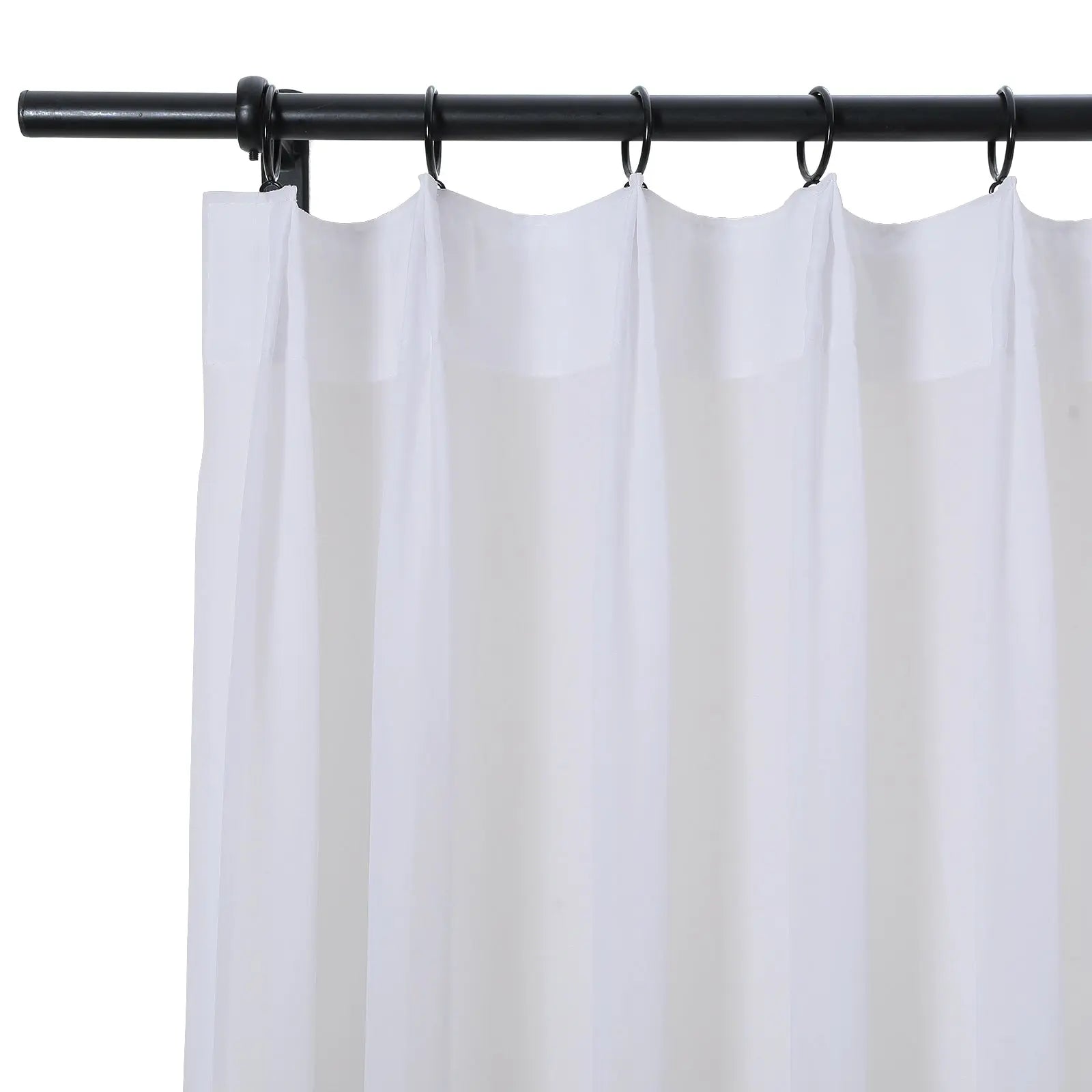 Scandinavian Solid Voile Sheer Curtains - Pleated Window Drapes for Living Room & Bedroom | Light Filtering Privacy Sheers