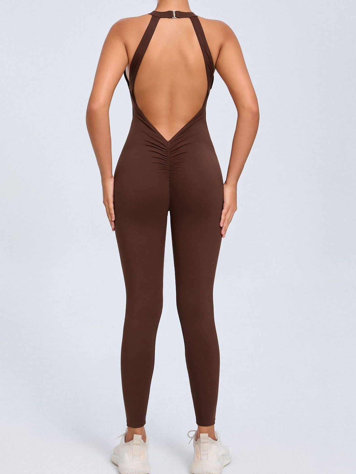 ZASUWA Women's Sexy Backless Hollow Out V-Neck Waist Scrunch Bum Jumpsuit - Perfect for Night Out, Party, and Date Night