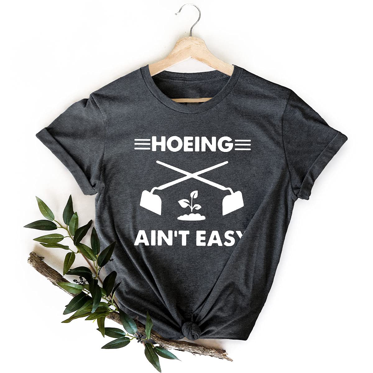 Grandma's Gardener T-Shirt - Plant Lover & Farmer Tee - Funny 'Hoeing Ain't Easy' Gardening Shirt - Perfect Gift for Gardeners & Botanists - Comfortable Cotton Apparel for Gardening, Farming & Outdoor Activities