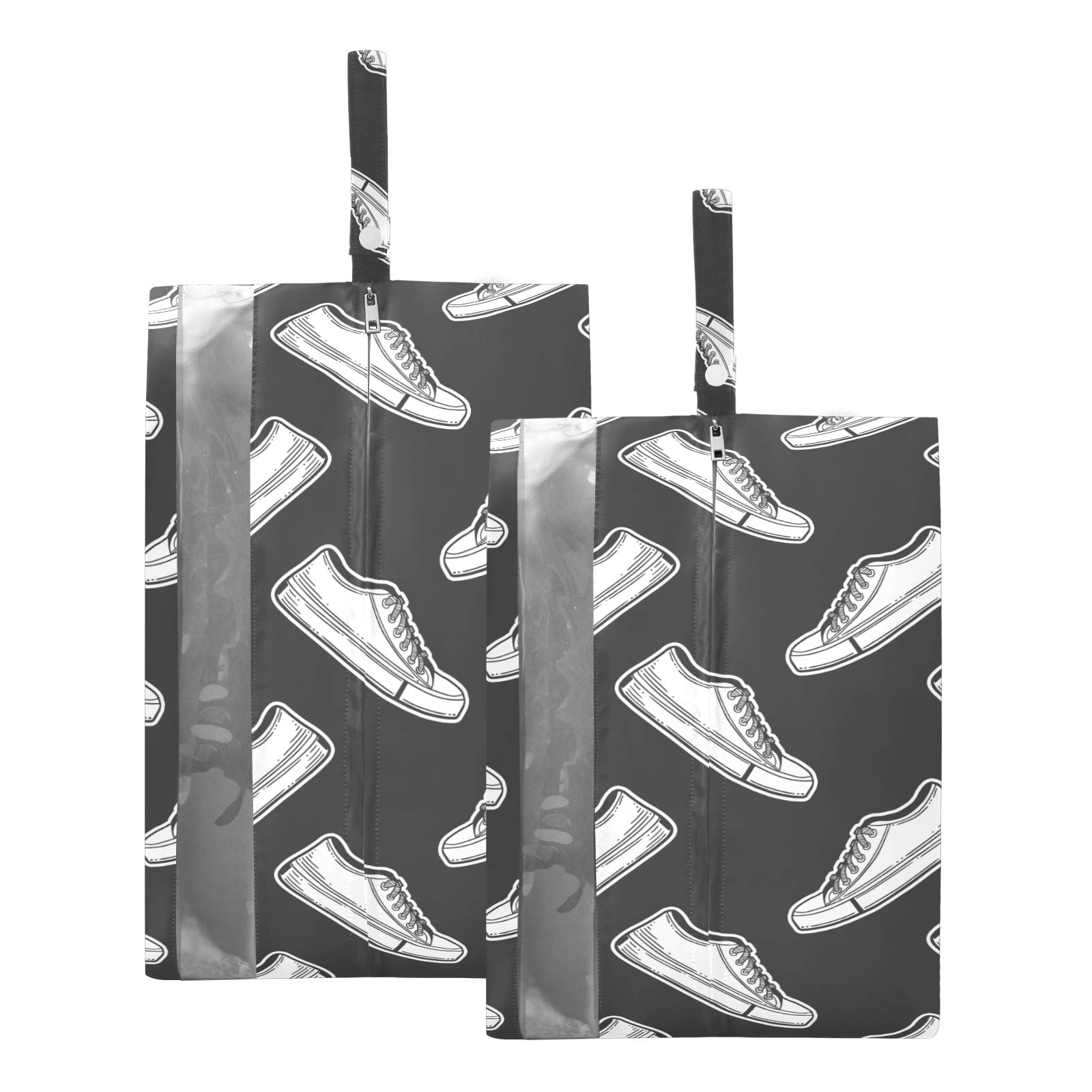 Qilmy Waterproof Shoe Bags for Travel - 2 Pack Zippered Shoe Storage Organizer for Men, Women & Kids | Perfect for Gym, Vacation & Sports Equipment Protection