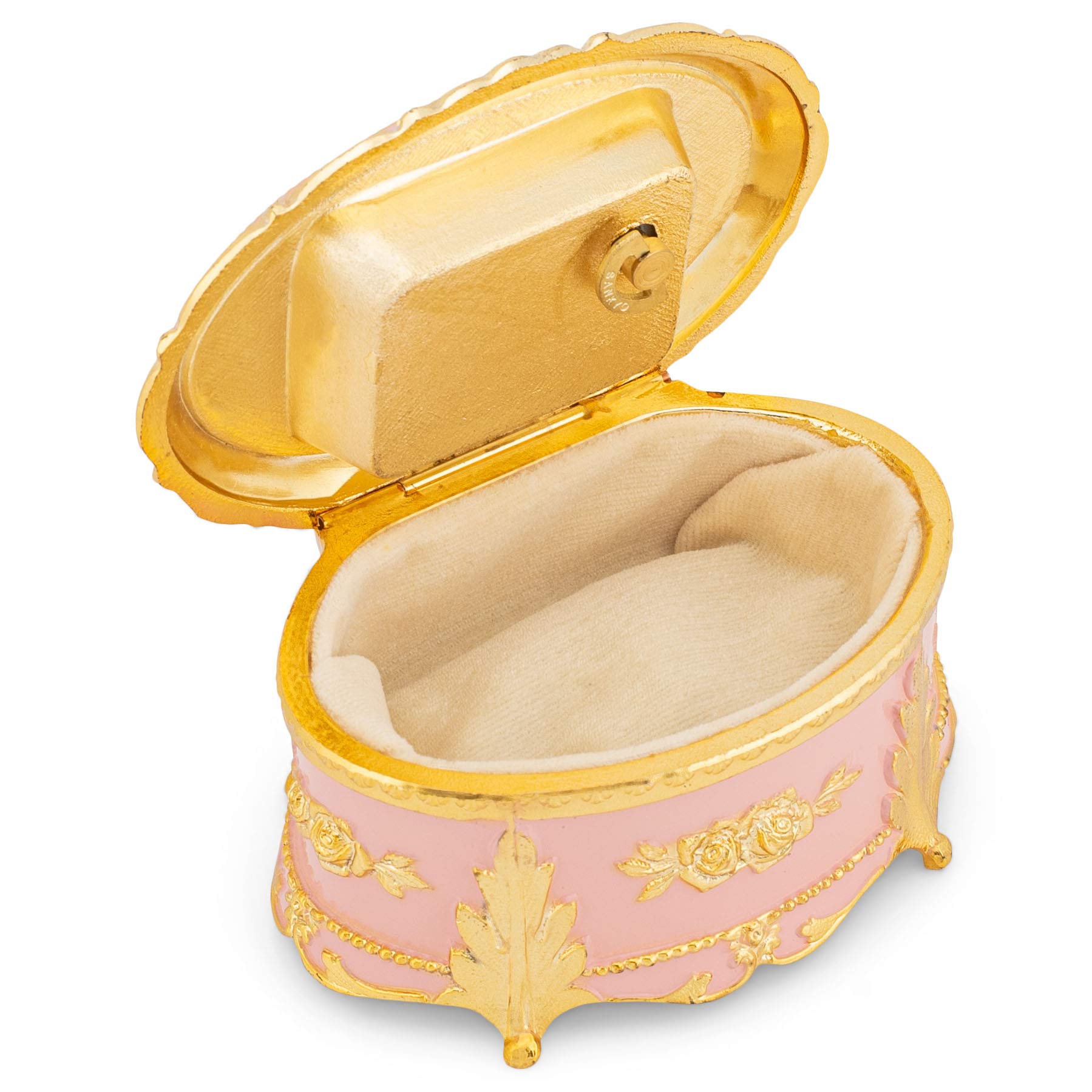 Elegant Oval Rose Music Box with Jewelry Storage - Plays 'Ode to Joy' - Perfect for Romantic Gifts, Wedding Favors & Home Decor