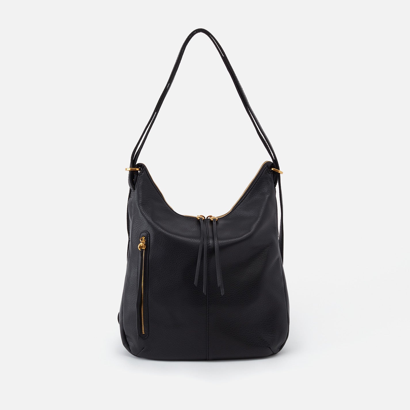Premium Merrin Convertible Backpack in Pebbled Leather - Stylish Black Unisex Travel Bag for Work, School & Outdoor Adventures