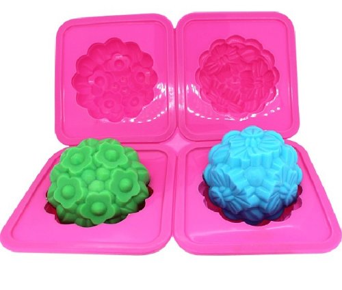 4-Cavity Flower Silicone Mold for Soap Making, Baking, Ice Cream & Polymer Clay Crafts - DIY Handmade Art Supplies for Home Decor & Gift Making