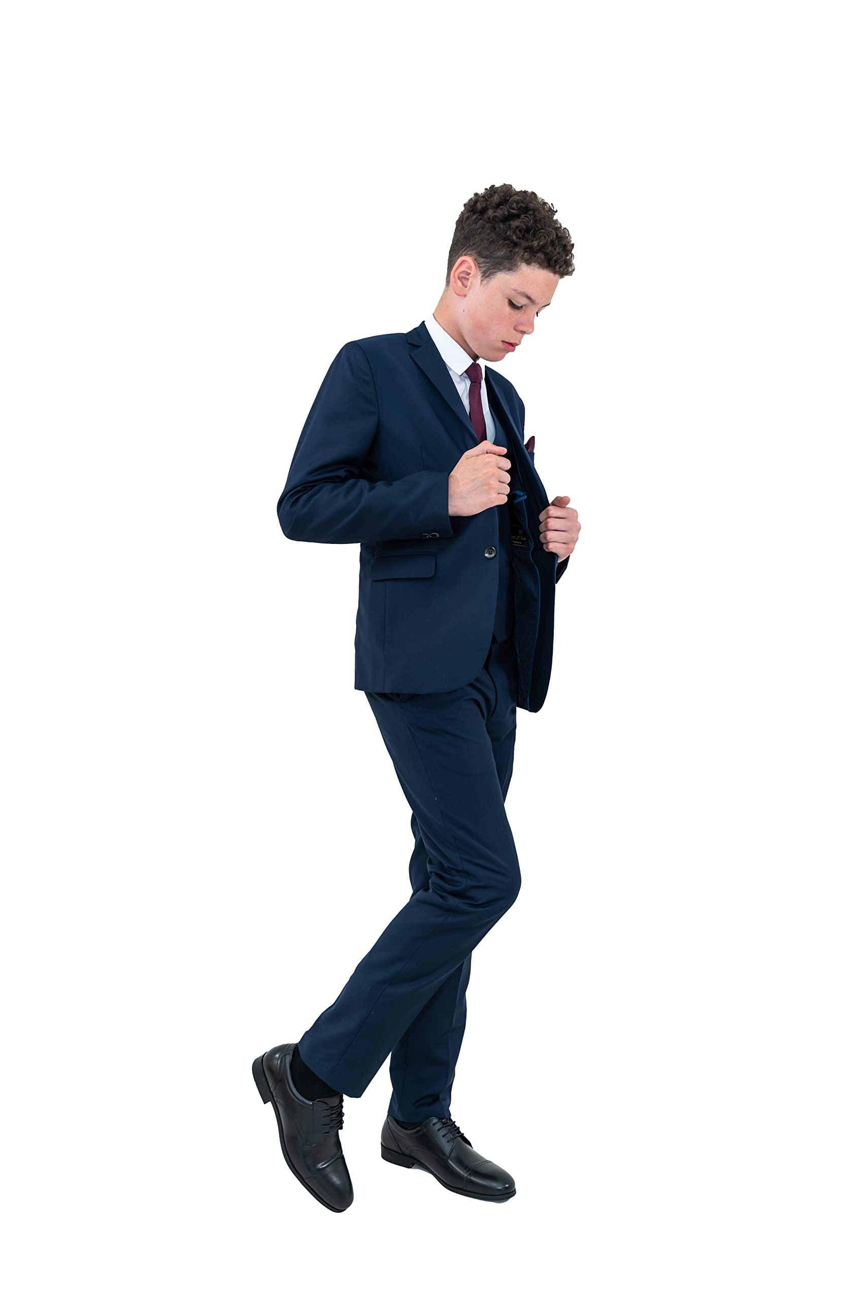 Premium 5-Piece Boys' Suit Set with Waistcoat & Blazer - Formal Wedding & Special Occasion Outfit for Teens & Kids - Includes Free Suit Bag & Coat Hangers