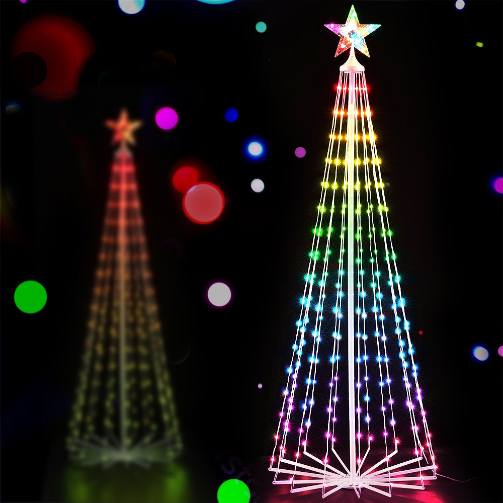 6.5ft Pre-Lit Christmas Tree with 265 RGB LED Fairy Lights - Indoor/Outdoor Holiday Decor for Home, Office, Party & Festive Celebrations