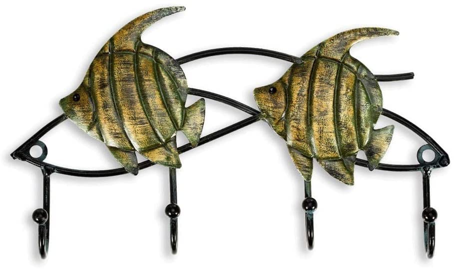 Jiaanu Fish Wall Hook - Decorative Metal Animal Figurine Key Holder, Iron Wall Mounted Hanger for Keys & Bags - Home Organization & Wall Decor - Perfect for Entryway, Bedroom, or Office