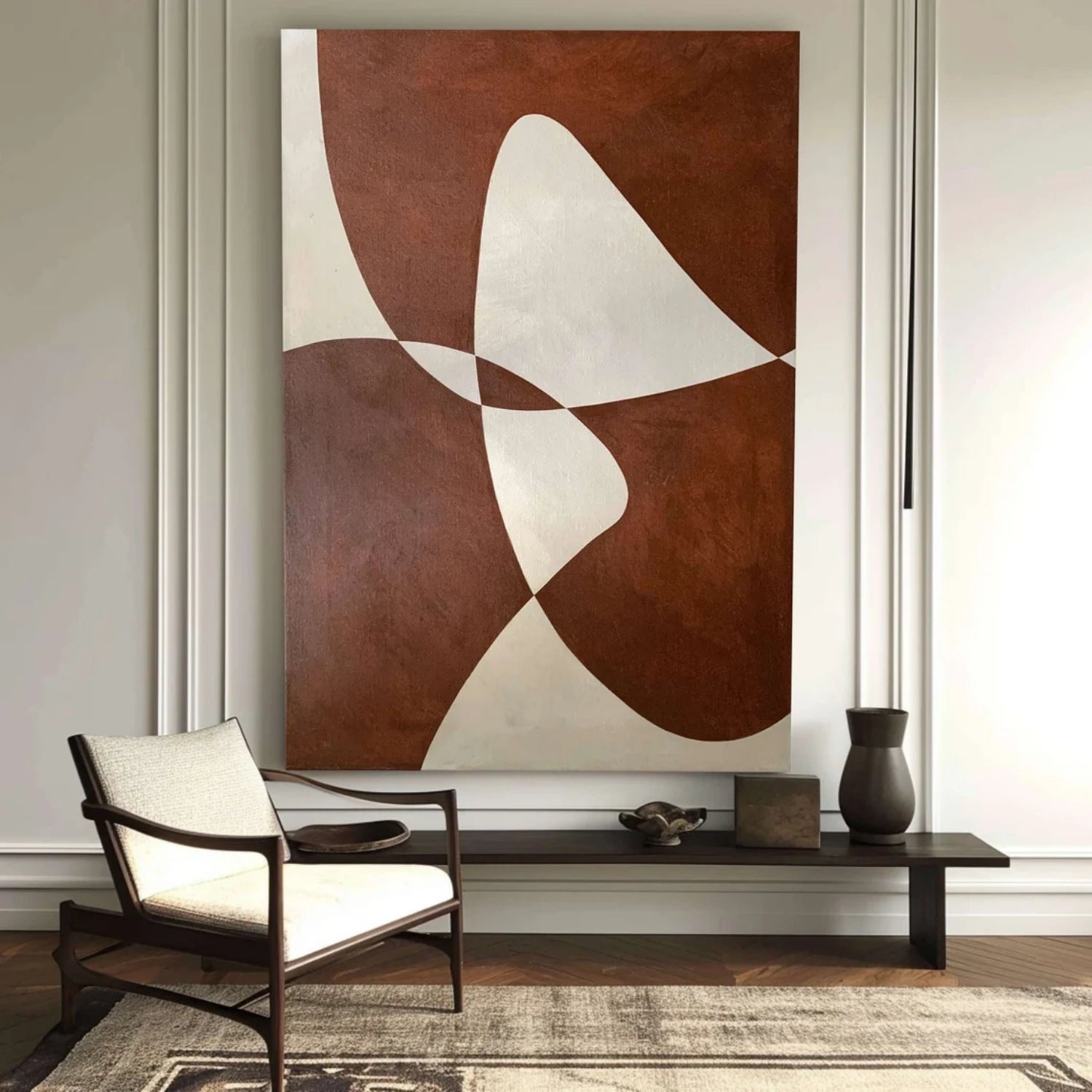 Beige & Brown Abstract Wall Art Print #BB131 - Modern Home Decor for Living Room, Bedroom & Office