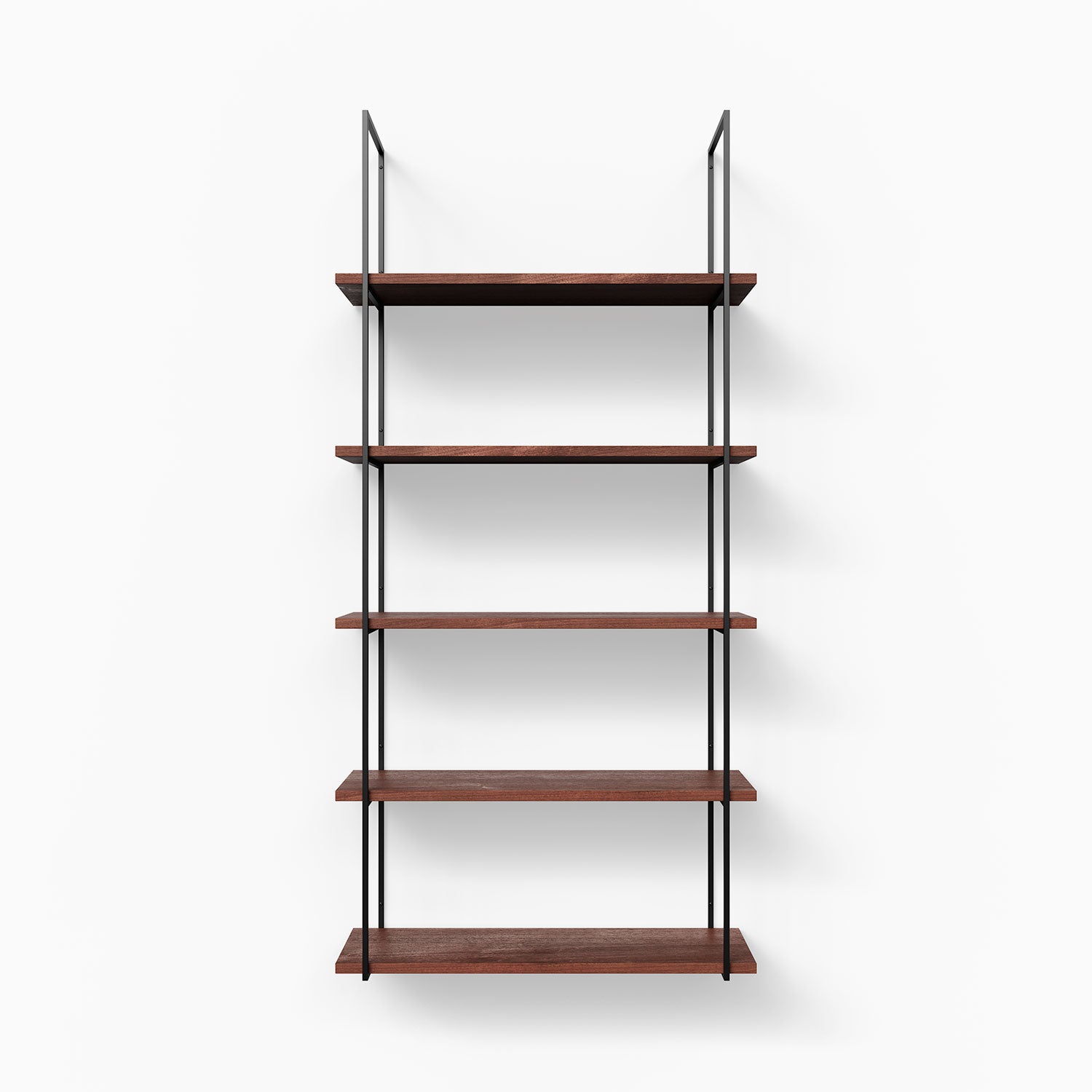 Lloyd Mahogany 5-Tier Wooden Shelf - Rustic Bookshelf for Living Room, Bedroom & Office Storage - Perfect for Books, Decor & Organizing Small Spaces