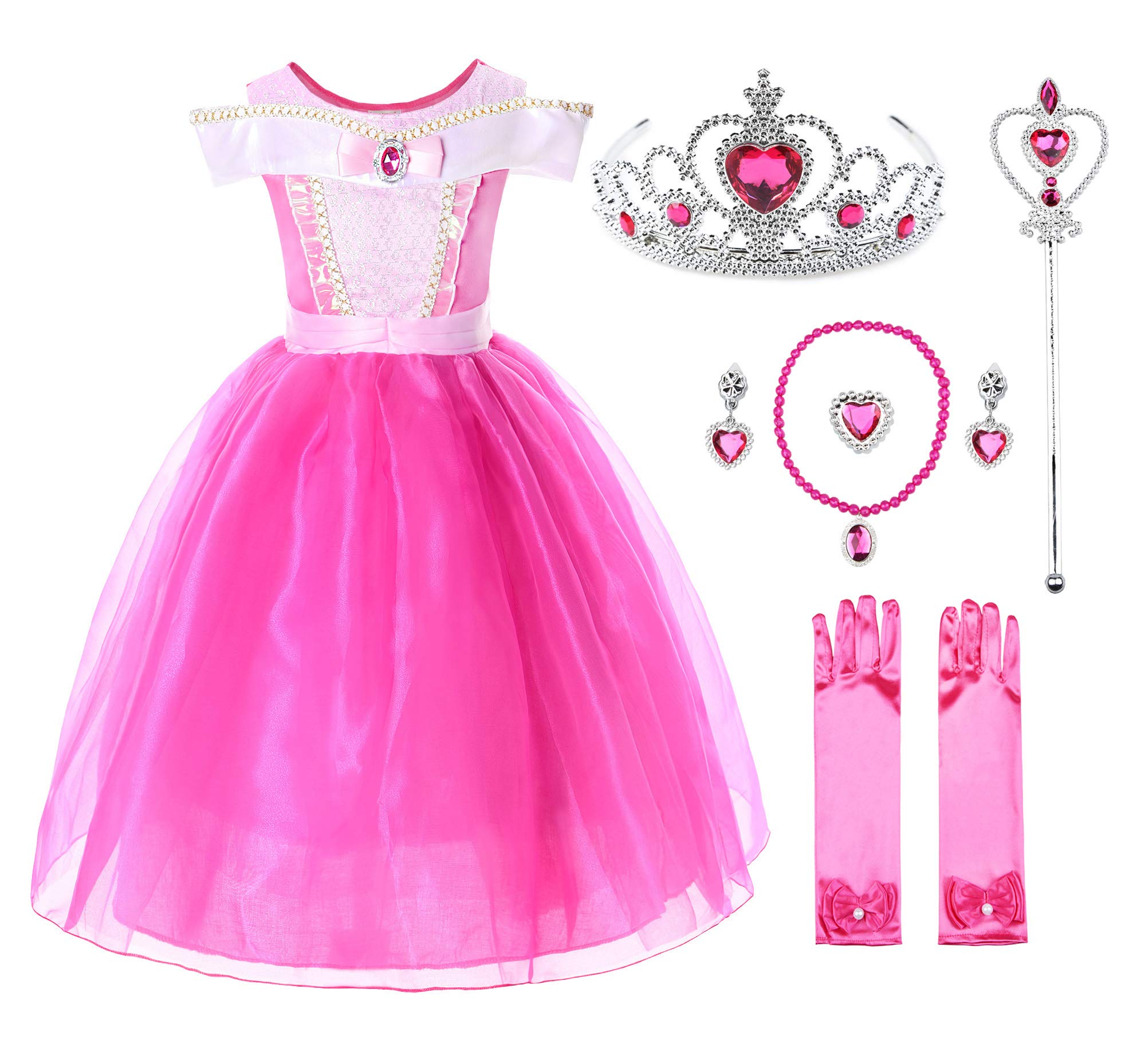 JerrisApparel Girls Princess Costume Dress for Pageants, Parties & Special Occasions - Elegant Fancy Dress for Kids Birthday, Halloween & Dress-Up Play