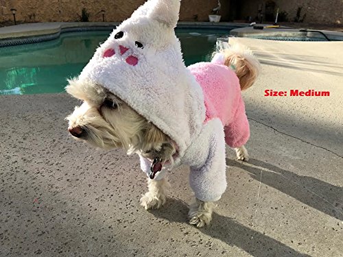 Petparty® Adorable Bunny Halloween Dog Costume - Soft Hoodie Jumpsuit & Warm Coat for Small Medium Large Dogs - Perfect for Halloween Parties, Christmas Photos & Winter Outfits
