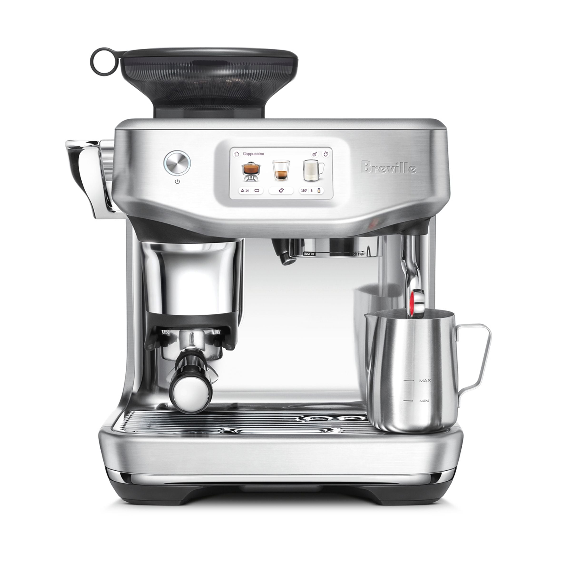 Breville Barista Touch Impress BES881BSS Espresso Machine - Automatic Milk Frother, 15 Bar Pressure, Touchscreen Control for Perfect Coffee at Home, Office or Café