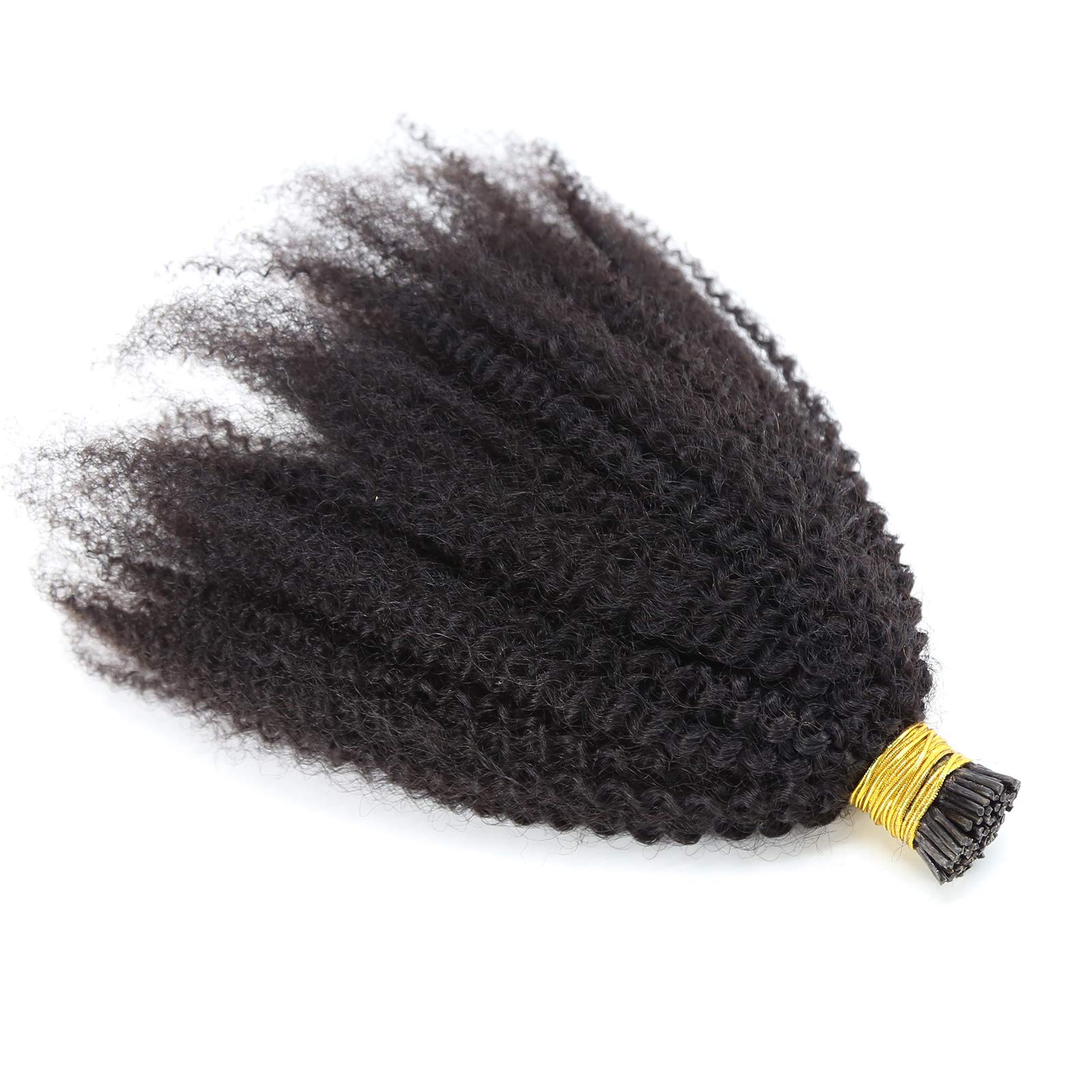 ZigZag Afro Kinky Curly I-Tip Hair Extensions - 100% Brazilian Virgin Human Hair - 1g/Strand 100g Bundle - 4B/4C Texture - Easy Stick Tip (20 Inch) - Perfect for Protective Styles, Braids & Natural Hair Looks