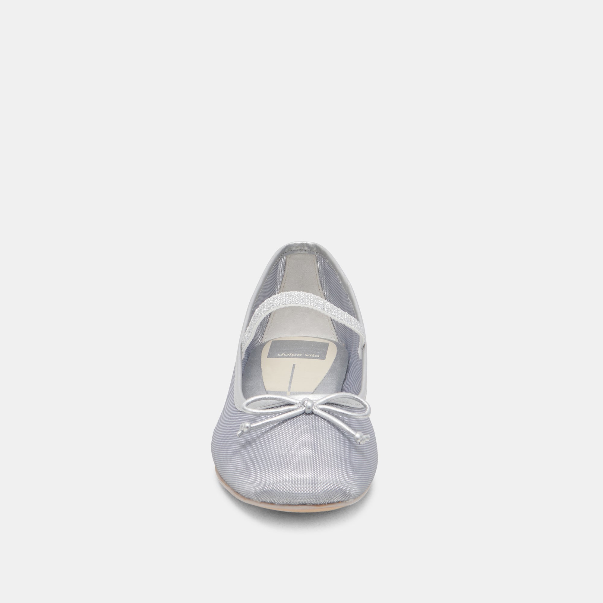 Cadel Women's Silver Mesh Ballet Flats - Comfortable & Stylish Slip-On Shoes for Work, Office, and Casual Wear