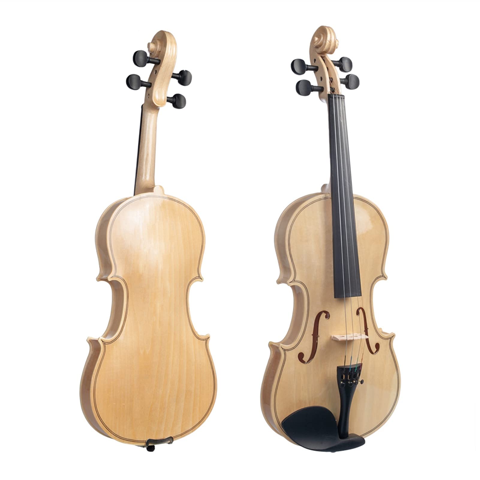 Beginner Violin Set - Maple Wood Top with Basswood Back & Sides, Includes Brazilwood Bow & Gig Bag - Perfect for Students, Practice & Music Lessons