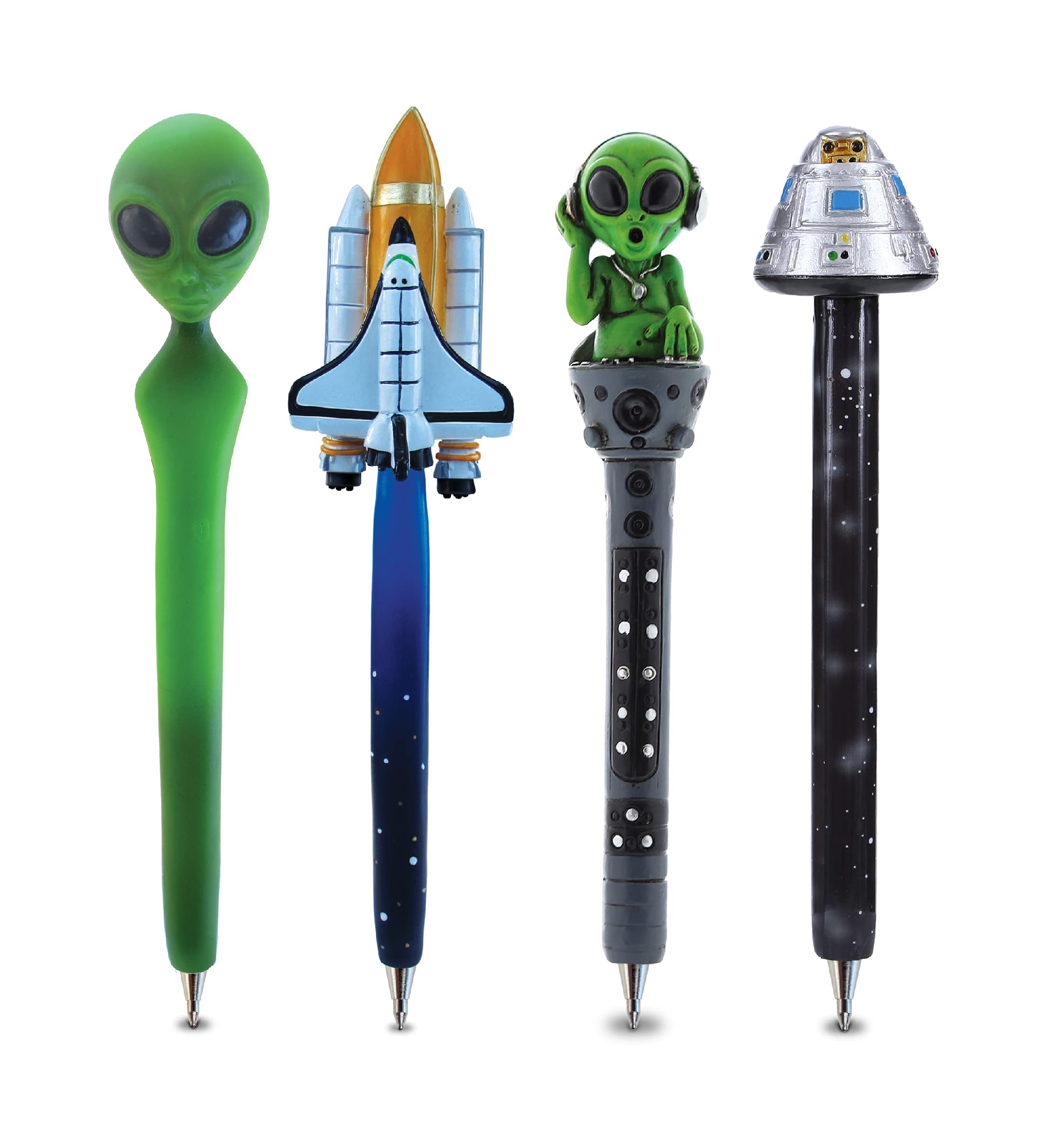 Space Themed Novelty Ballpoint Pens - Fun Astronaut, UFO, and Alien Design Pens for Kids & Adults - Perfect for School, Office, and Gift Giving - Unique Writing Instruments for Sci-Fi Fans and Space Enthusiasts