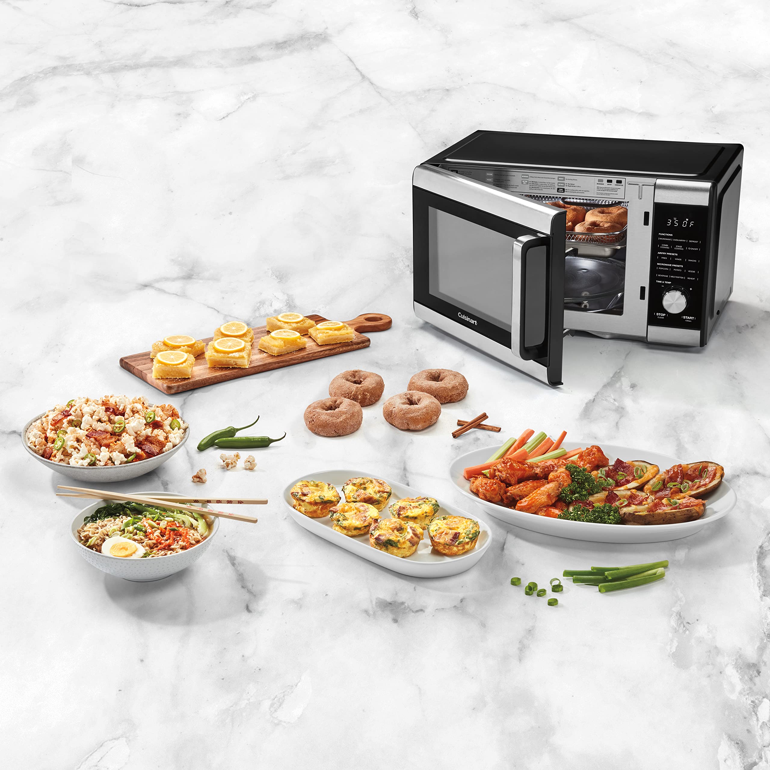 Cuisinart 3-in-1 Microwave Air Fryer Oven with Convection, 1.2 Cu. Ft, Black - Perfect for Small Kitchens, Quick Meals & Healthy Air Frying