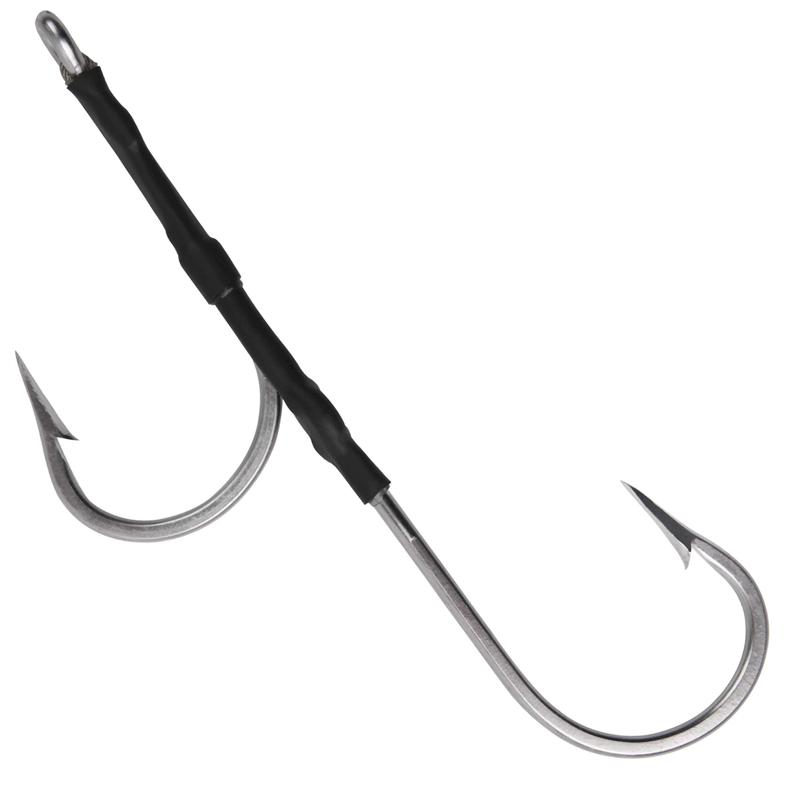 Saltwater Double Hooks Rig - Stainless Steel Big Game Fishing Hooks for Tuna, Marlin, Wahoo & Dorado - Heavy Duty Forged Hooks for Trolling & Chunking - Perfect for Deep Sea Fishing & Offshore Angling