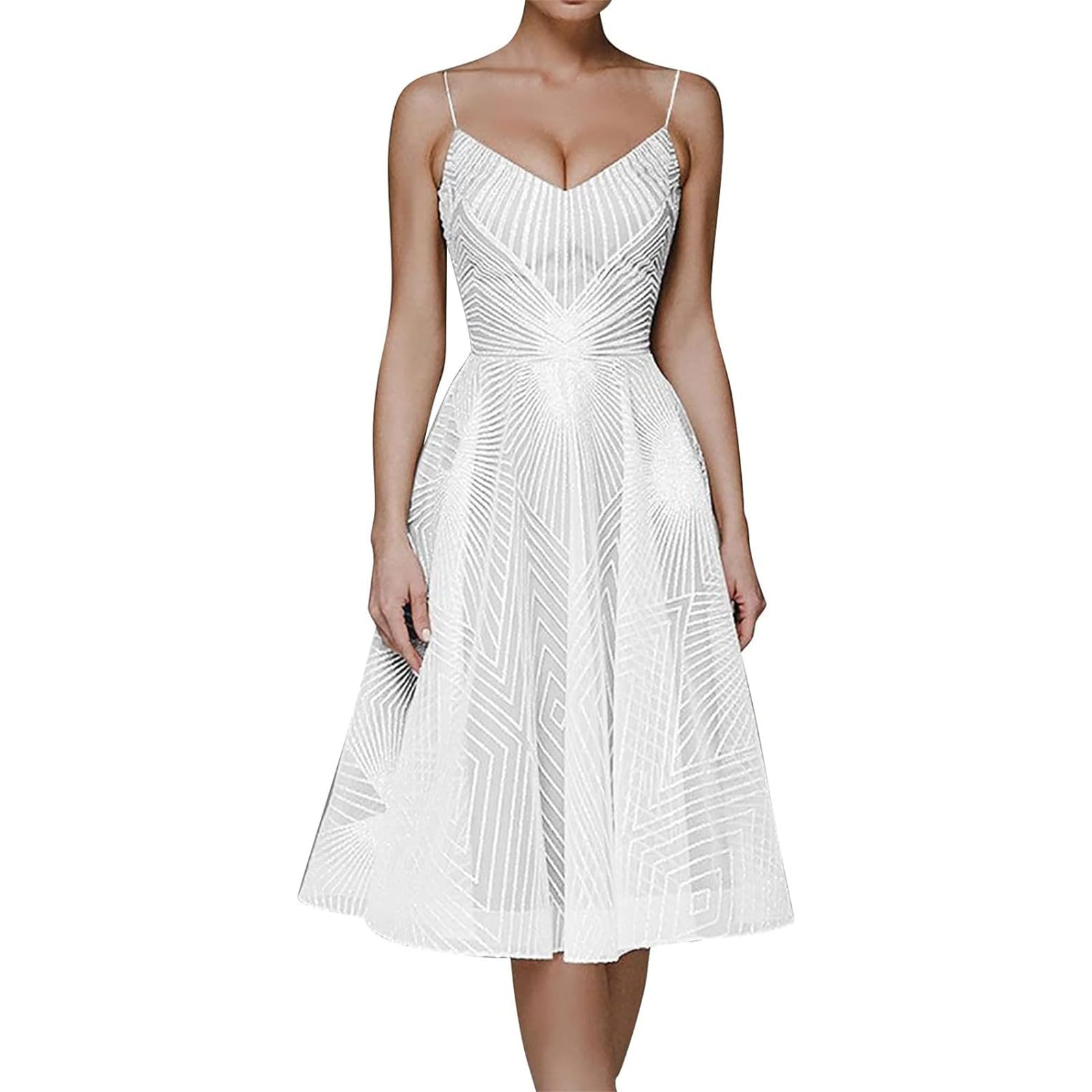 Women's Summer Dresses 2024 - Wedding Guest & Date Night Camisole Dress with Lining, 70s Style Outfit (XS to 3XL) | Perfect for Beach Vacations, Garden Parties & Casual Outings