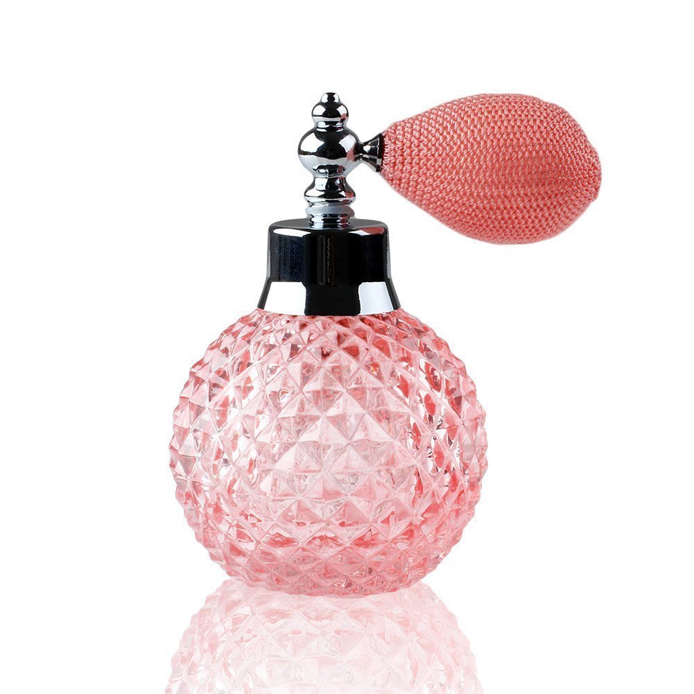 Vintage Style Refillable Perfume Atomizer Spray Bottle 100ml - Portable Crystal Art Glass Perfume Bottle for Women, Travel, Purse & Gift (Coolrunner Brand) | Elegant Fragrance Dispenser for Daily Use, Parties & Special Occasions