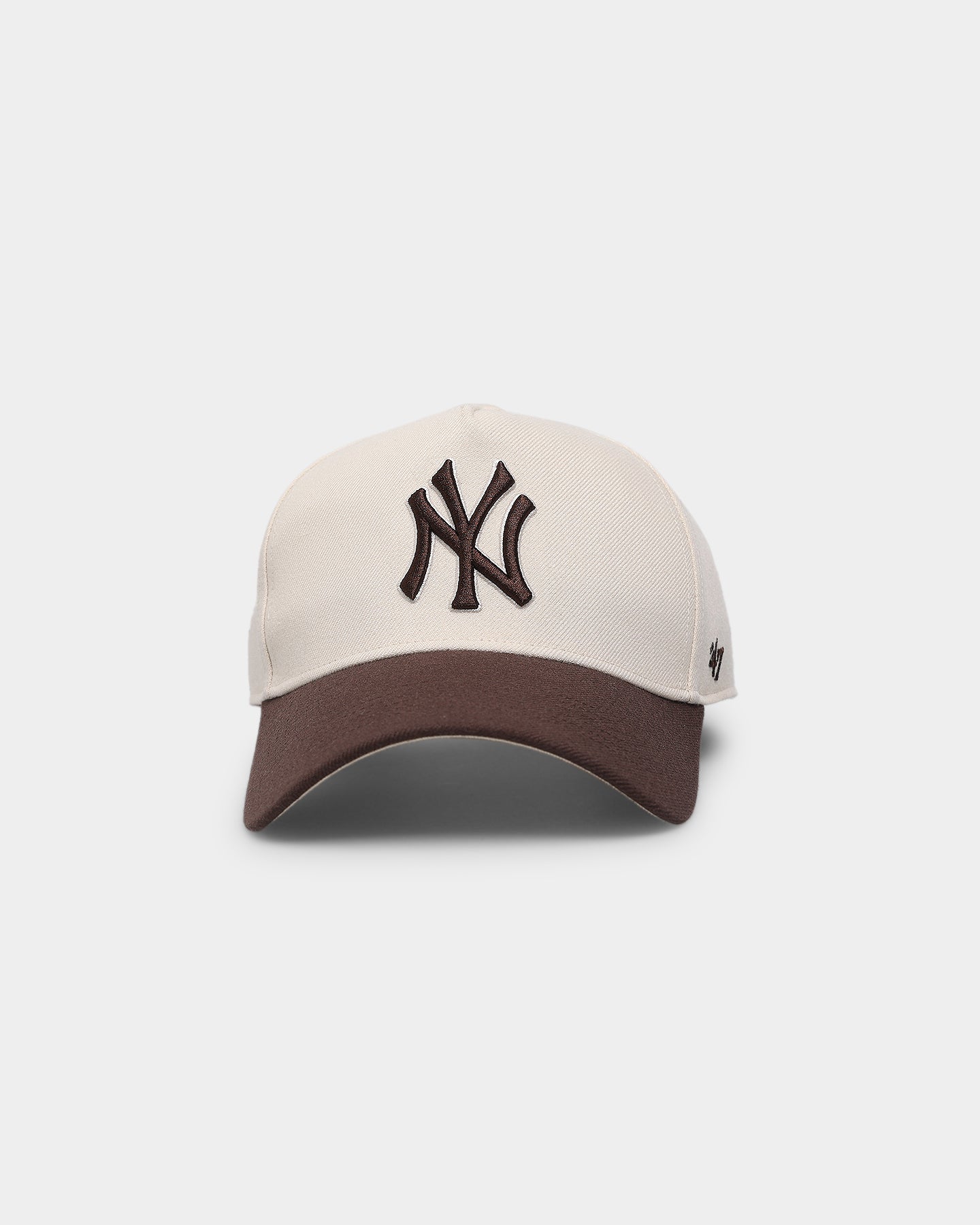 New York Yankees 'Cookies & Cream' MVP DT Snapback Hat - 47 Brand Replica Cap in Natural/Brown for Baseball Fans & Streetwear Fashion