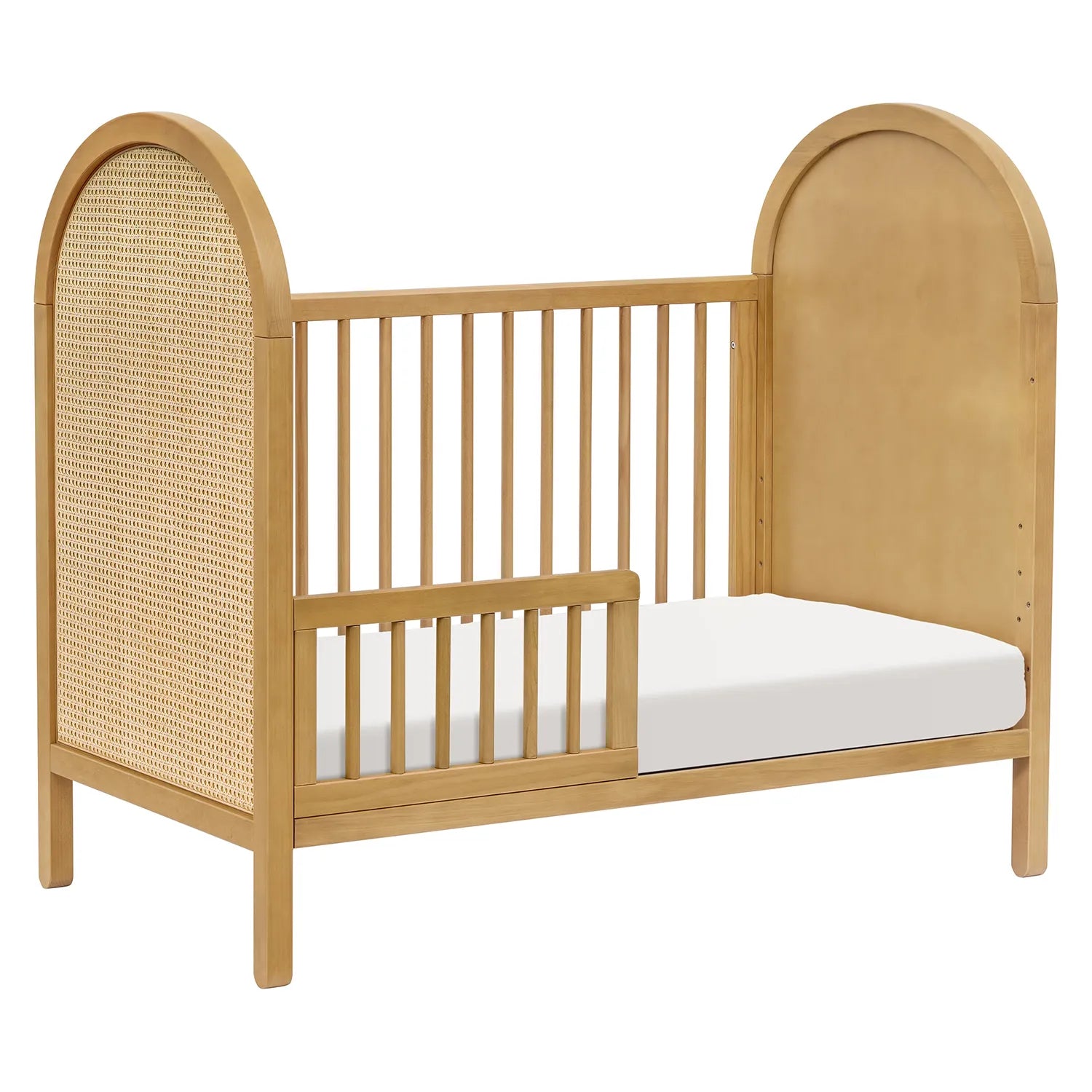 Bondi Cane 3-in-1 Convertible Baby Crib with Toddler Bed Rail & Changing Table - Modern Nursery Furniture for Newborns to Toddlers - Perfect for Small Spaces & Room Sharing