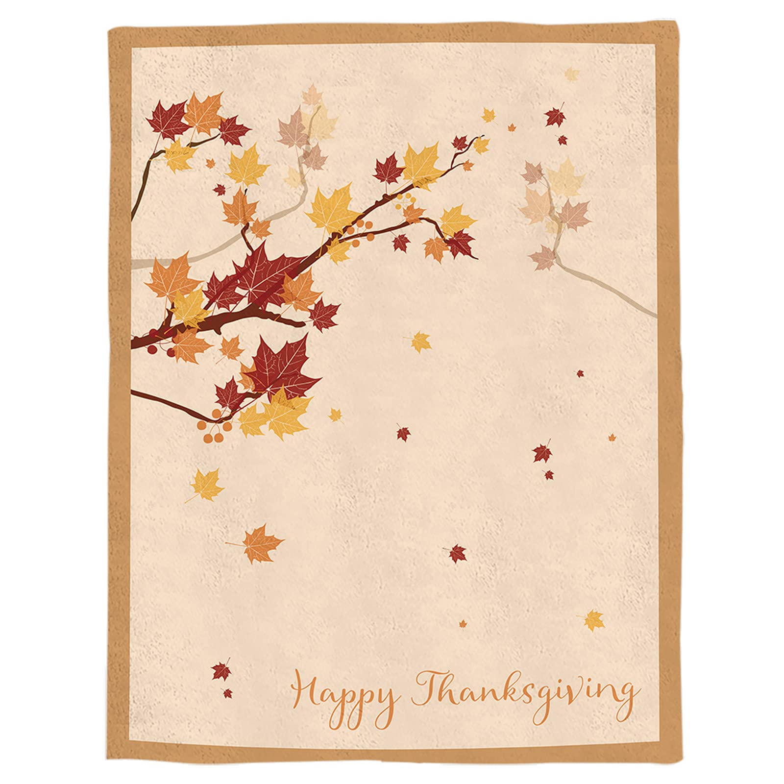Smile Sunflower Flannel Fleece Blanket 59x79 Inch - Ultra Soft Cozy Bed & Sofa Throw Blanket for Fall, Thanksgiving & Winter - Lightweight Warm Maple Leaf Design for Home, Dorm & Gift Giving