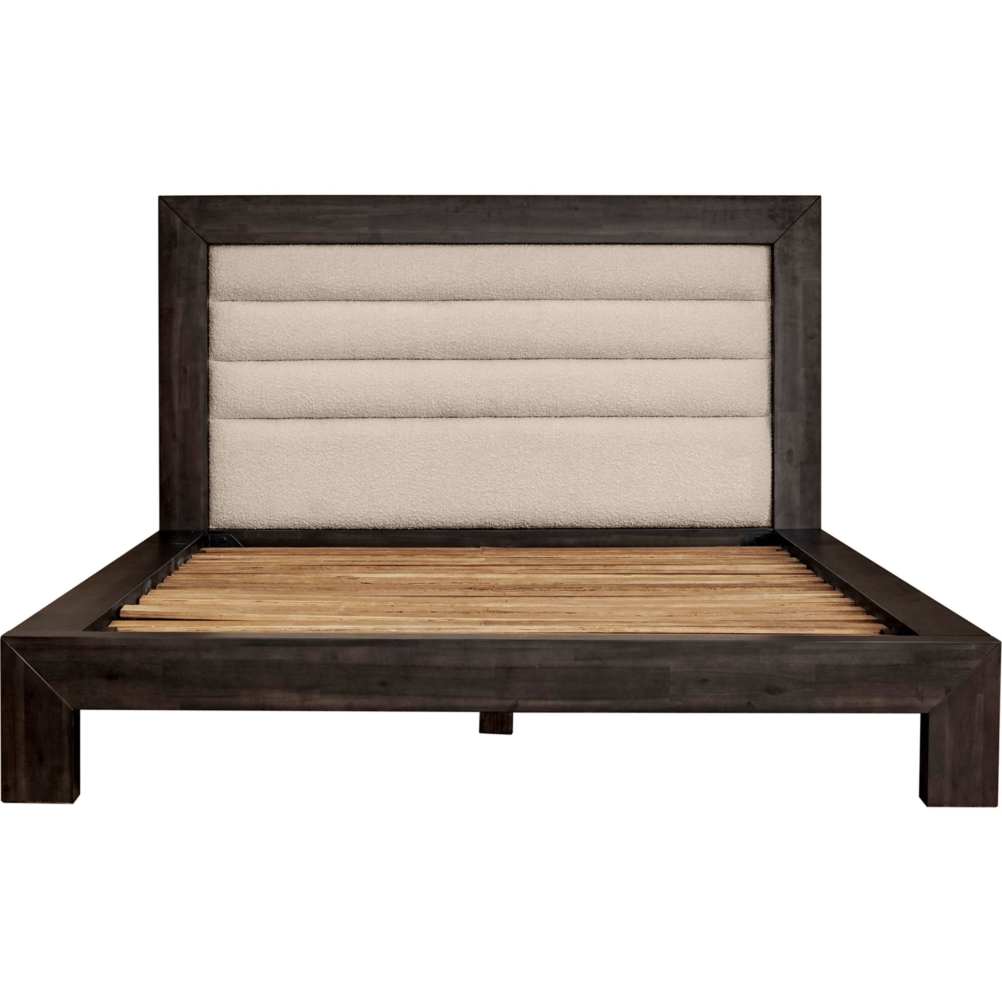 Ashcroft Platform Bed Frame - Dark Grey Queen Size, Modern Minimalist Bedroom Furniture for Small Spaces & Apartments