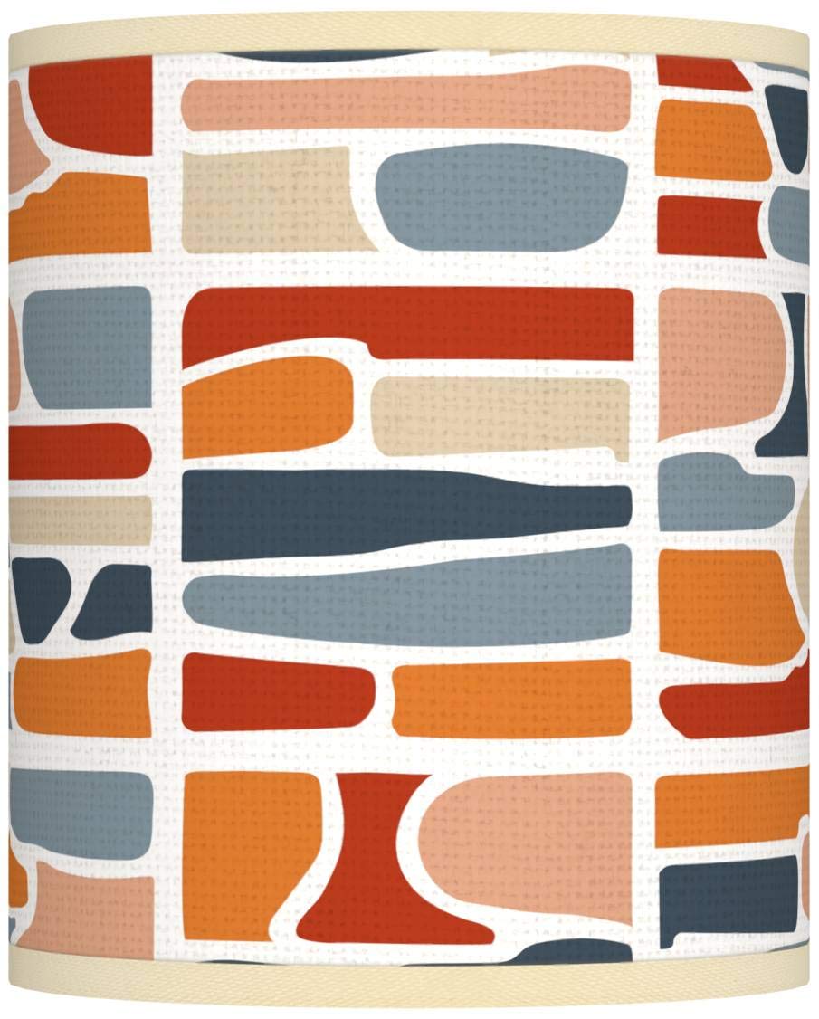 Vintage Cobblestone Print Cylinder Lamp Shade - 10