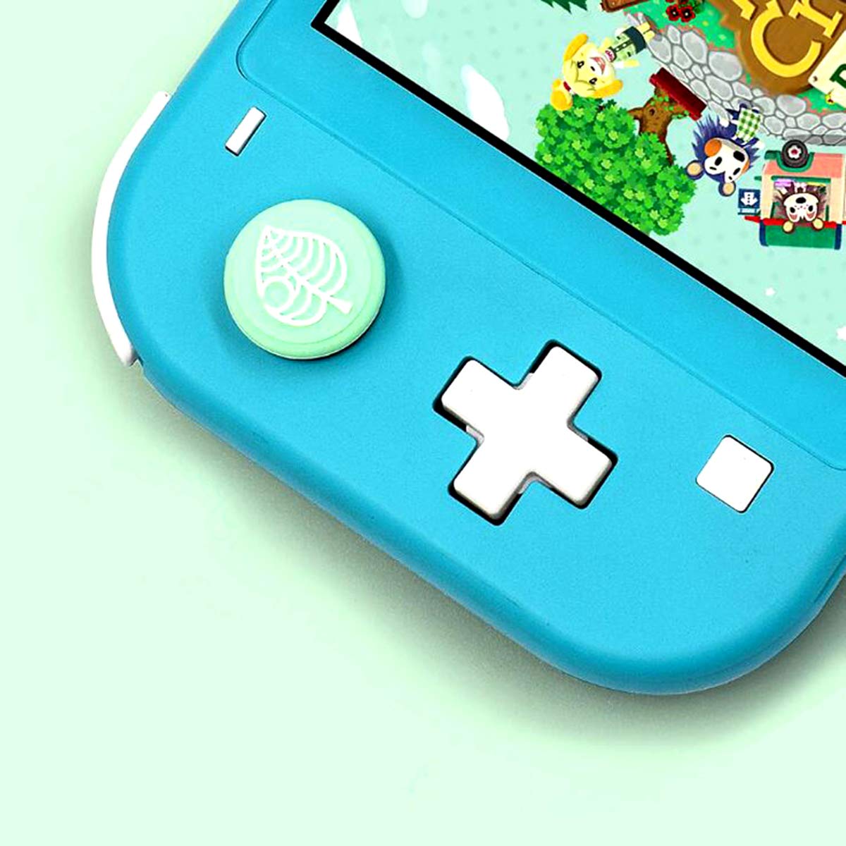 6Pcs Cute Cat Paw & Raccoon Green Leaf Thumb Grip Caps for Nintendo Switch/Lite Joy-Con Controllers - Soft Joystick Cover Accessories for Comfortable Gaming & NS Protection (Perfect for Kids & Long Play Sessions)