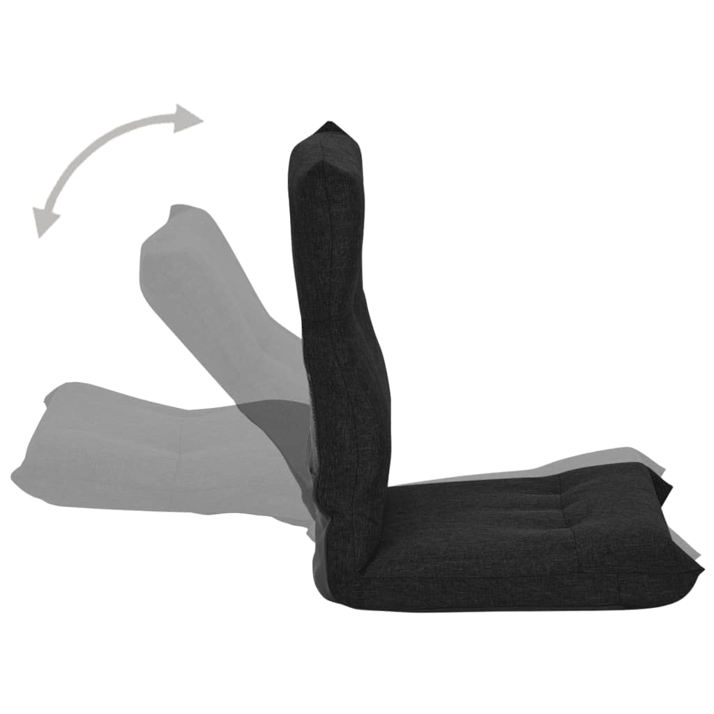SKM Folding Floor Chair - Black Fabric Ergonomic Design for Comfortable Sitting, Perfect for Living Room, Bedroom, Office, and Meditation Use