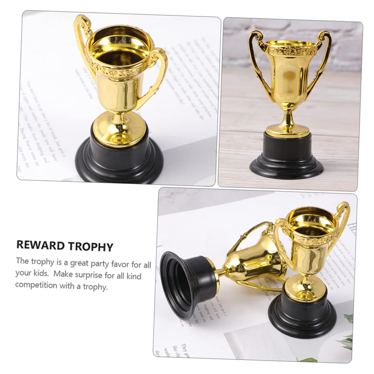 Anneome 40-Piece Kids Trophy Set - Mini Cup Trophies, Awards & Prizes for Children - Reusable Sports & Academic Achievement Trophies - Perfect for School, Sports, and Classroom Rewards
