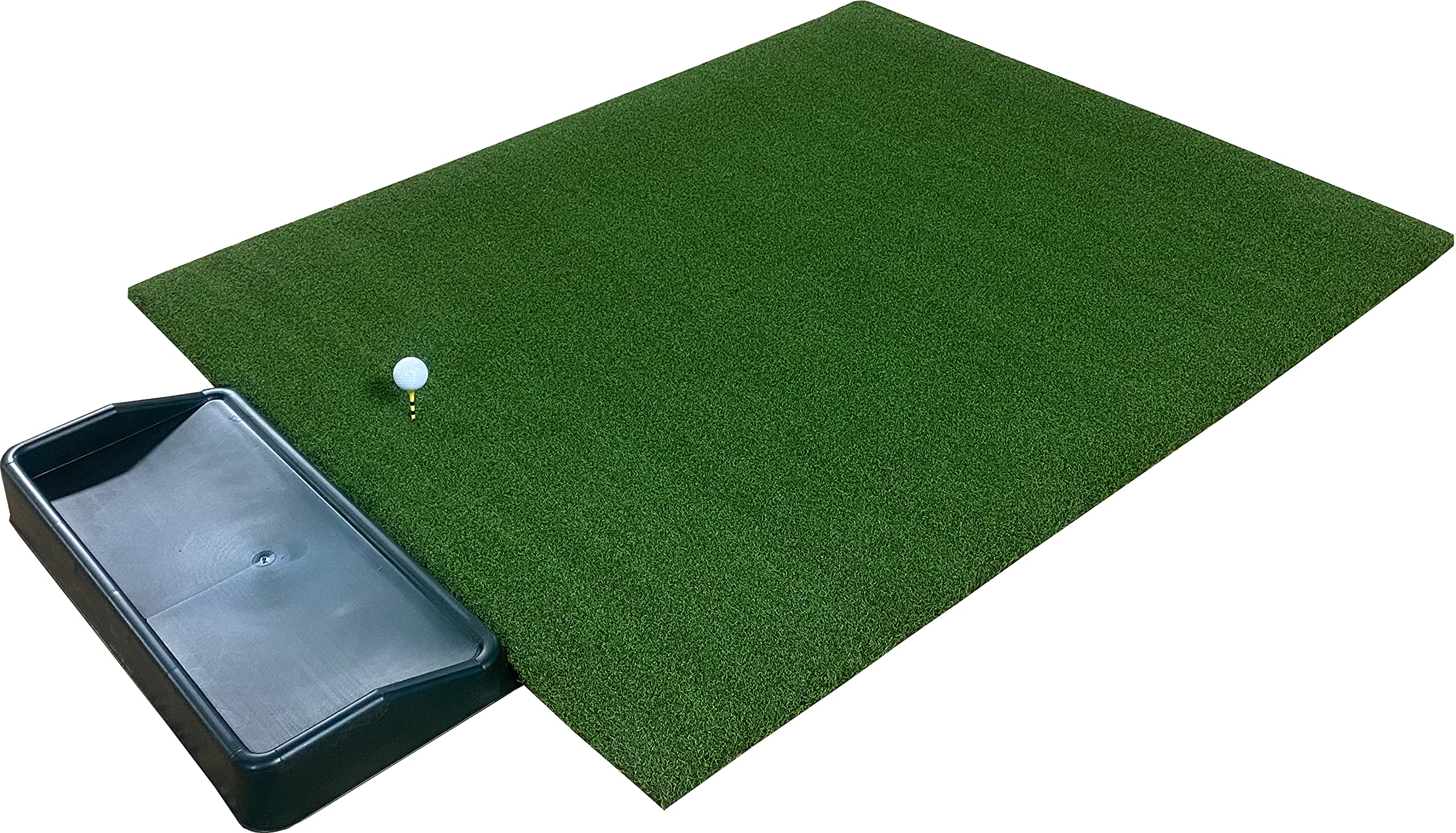 4ft x 5ft Premium Commercial Golf Mat with Urethane Backing - Professional Indoor/Outdoor Turf Stance Mat for Golfers of All Levels - Includes Golf Accessories & Durable Tray - Perfect for Driving Ranges, Backyard Practice & Home Golf Simulators