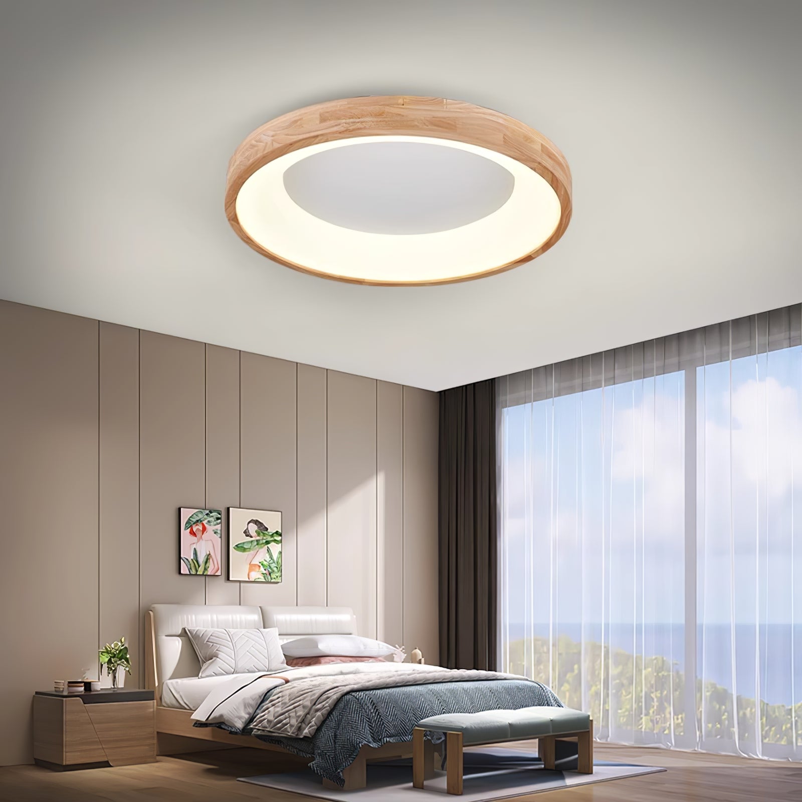 Modern Square Ceiling Light Fixture - LED Flush Mount Lighting for Kitchen, Bedroom & Living Room - Energy Efficient Home Decor