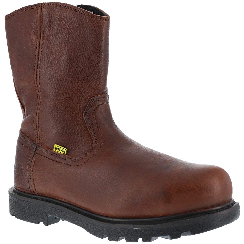 Iron Age Men's Hauler 10-Inch Wellington Electrical Hazard Composite Toe Work Boots - Brown Safety Shoes for Construction, Warehouse & Outdoor Work