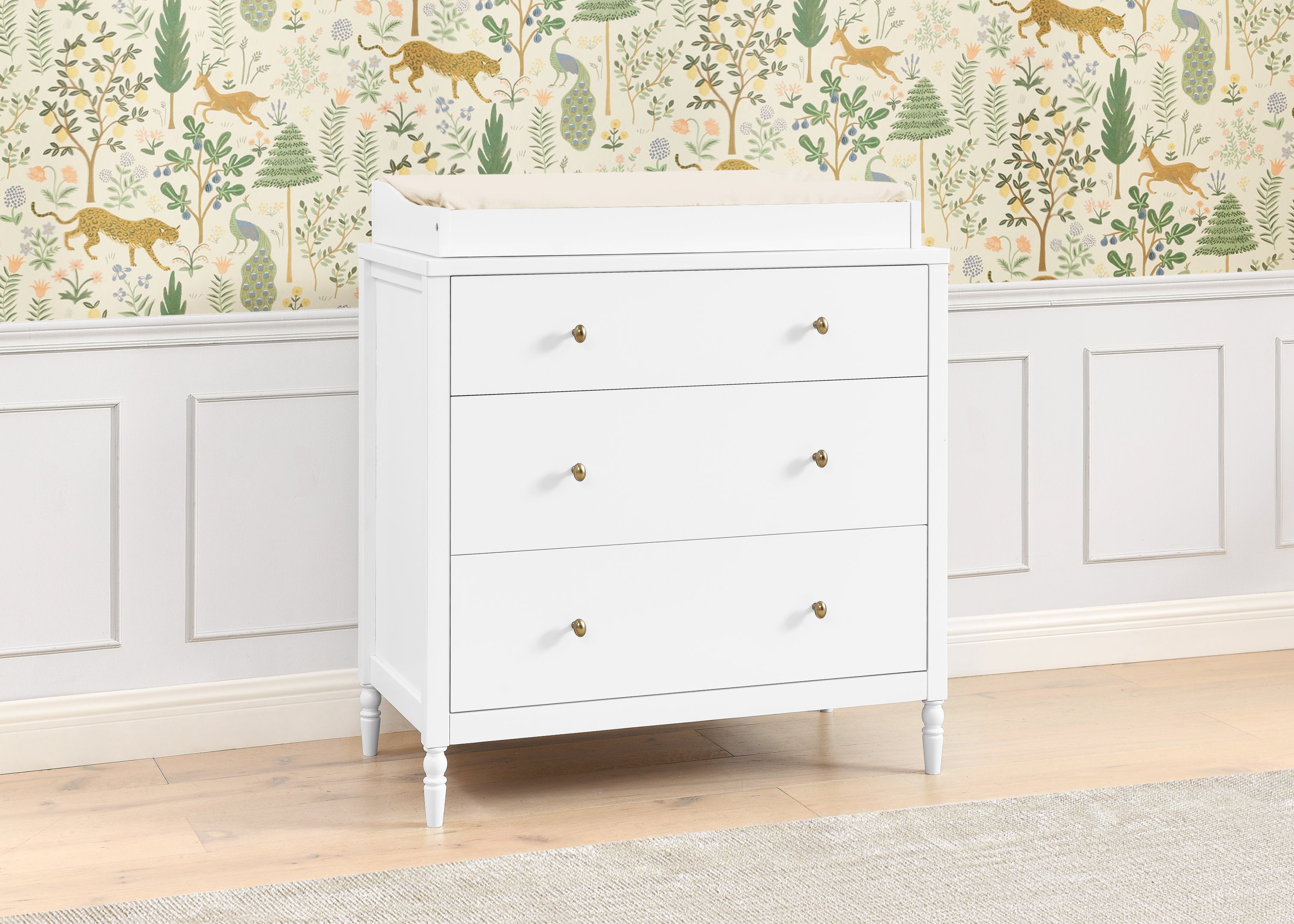 Serena 3-Drawer Baby Dresser with Changing Table Top & Safety Interlocking Drawers - Perfect Nursery Furniture for Diaper Changes & Infant Clothing Storage