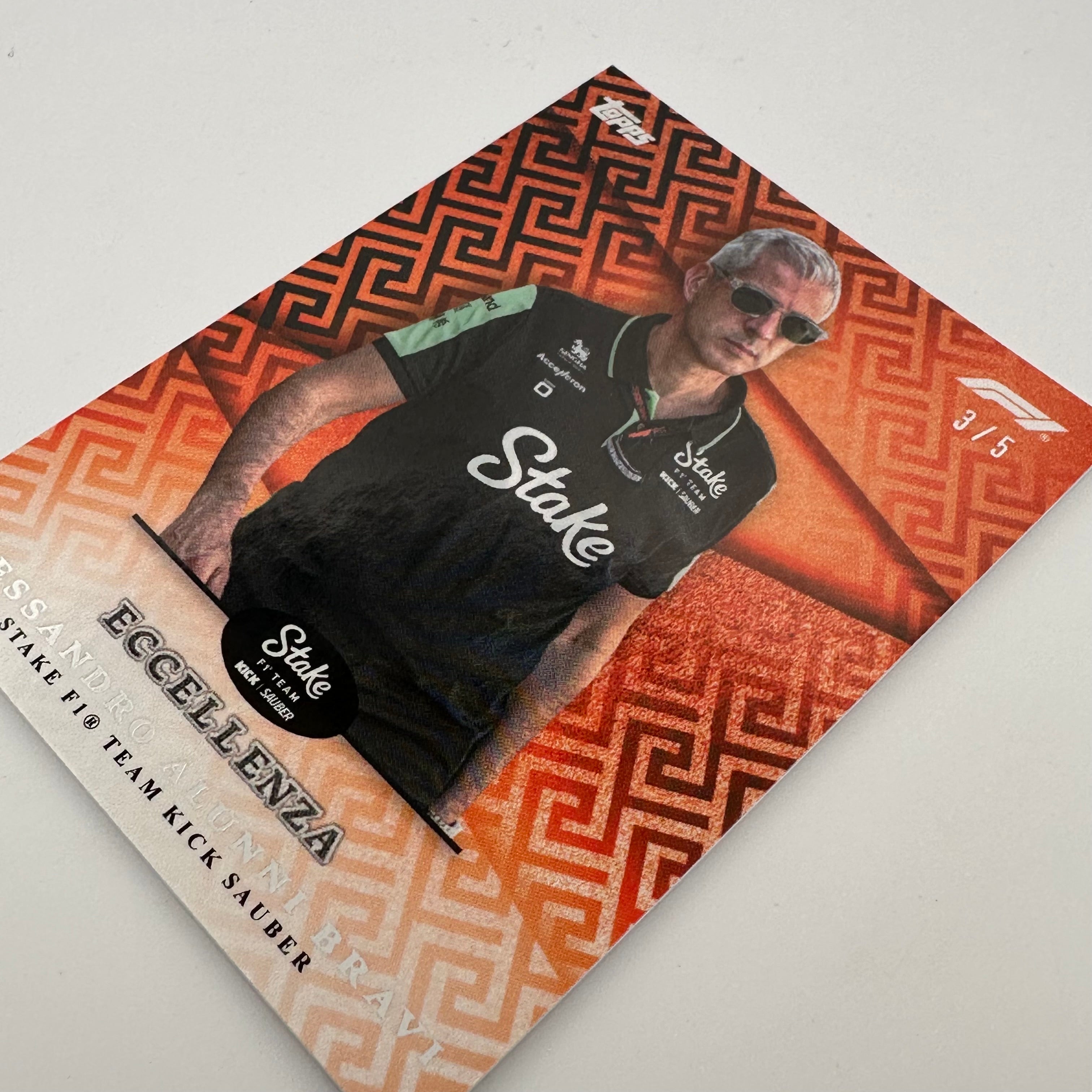 2024 Topps Eccellenza F1 Alessandro Alunni Bravi Orange Principal Racing Card - Limited Edition Formula 1 Collectible for Sports Memorabilia Fans and Racing Enthusiasts - Perfect for Display, Trading, and Gift Giving