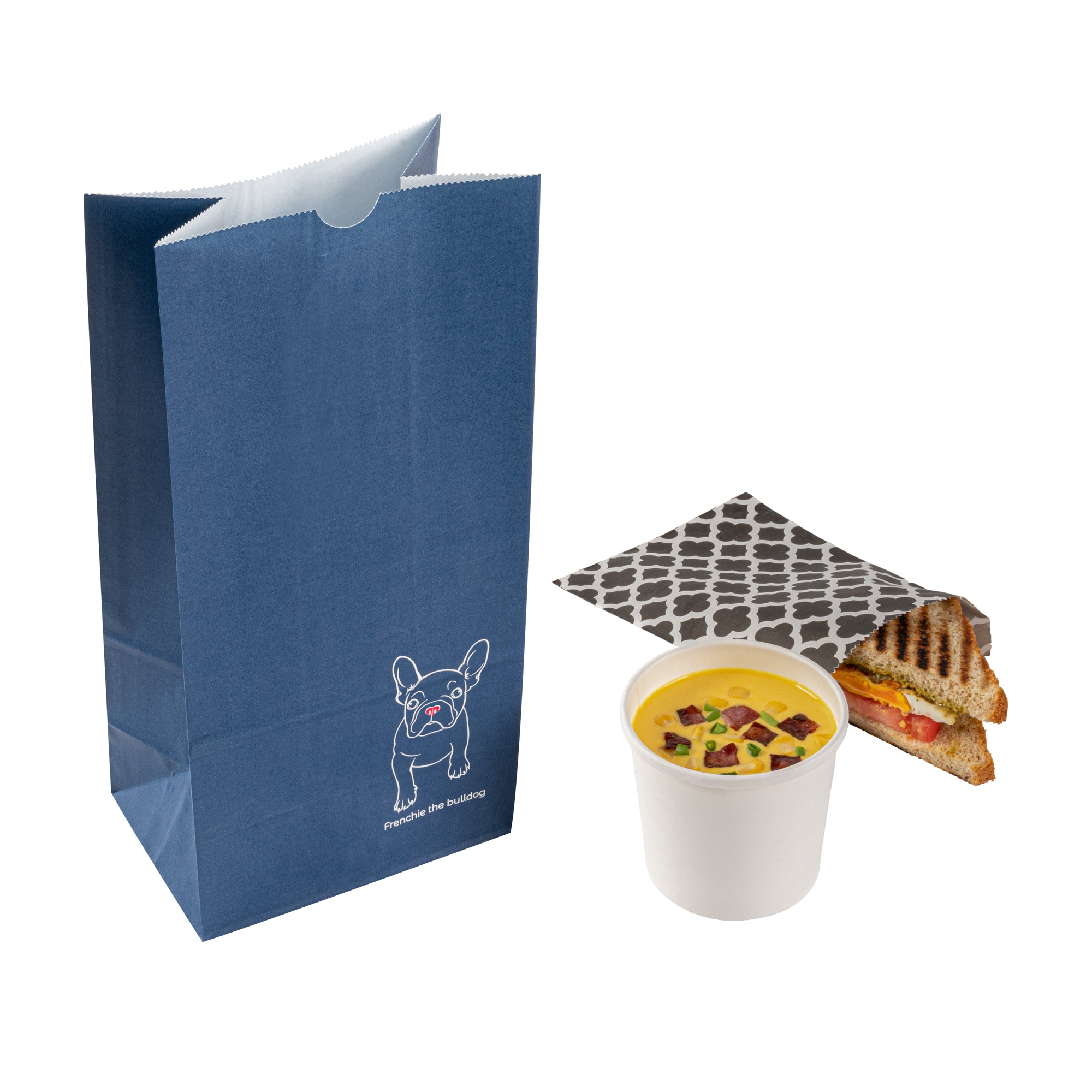 Frenchie Paper Bag 8 lb - 6 x 4 x 11.75 Inches - Pack of 100 | Eco-Friendly Kraft Paper Bags for Groceries, Takeout, Retail Packaging & Gift Wrapping