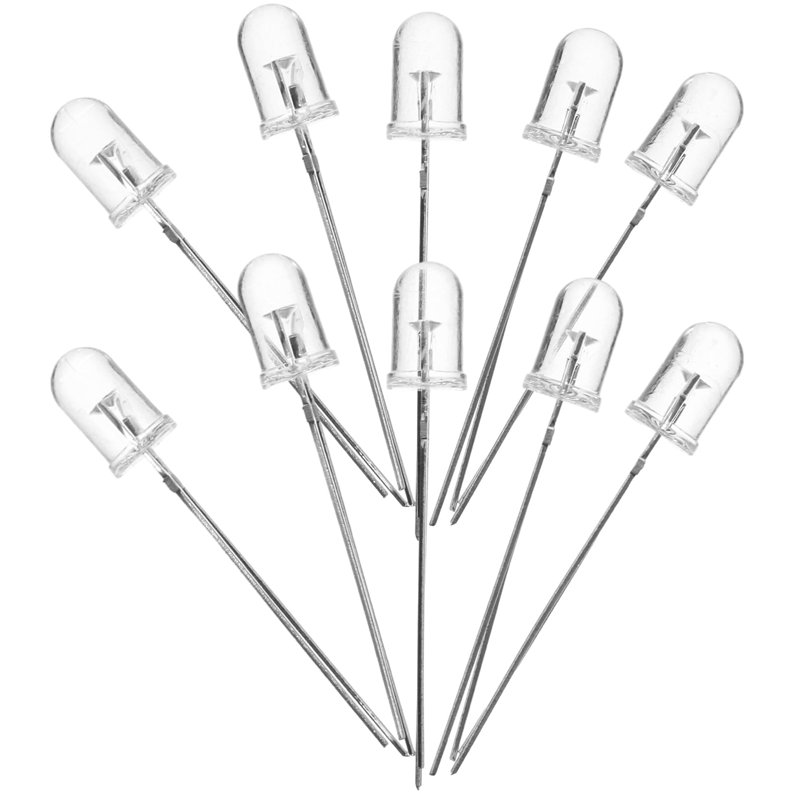 SAFIGLE 30 Pcs 10mm UV LED Diodes - 400nm-405nm Purple Super Bright Emitting Diodes for DIY Electronics, Blacklight Effects, and UV Curing Projects