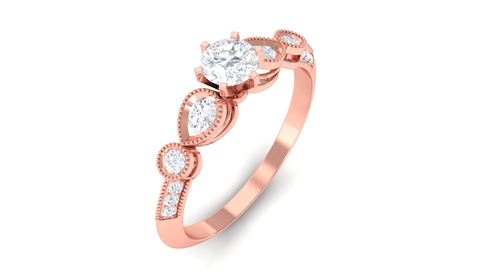 3/4 CT Moissanite Engagement Ring for Women - 14K Solid Gold Minimalist Wedding Band, Durable & Sparkling Moissanite Jewelry for Proposals, Anniversaries, and Special Occasions