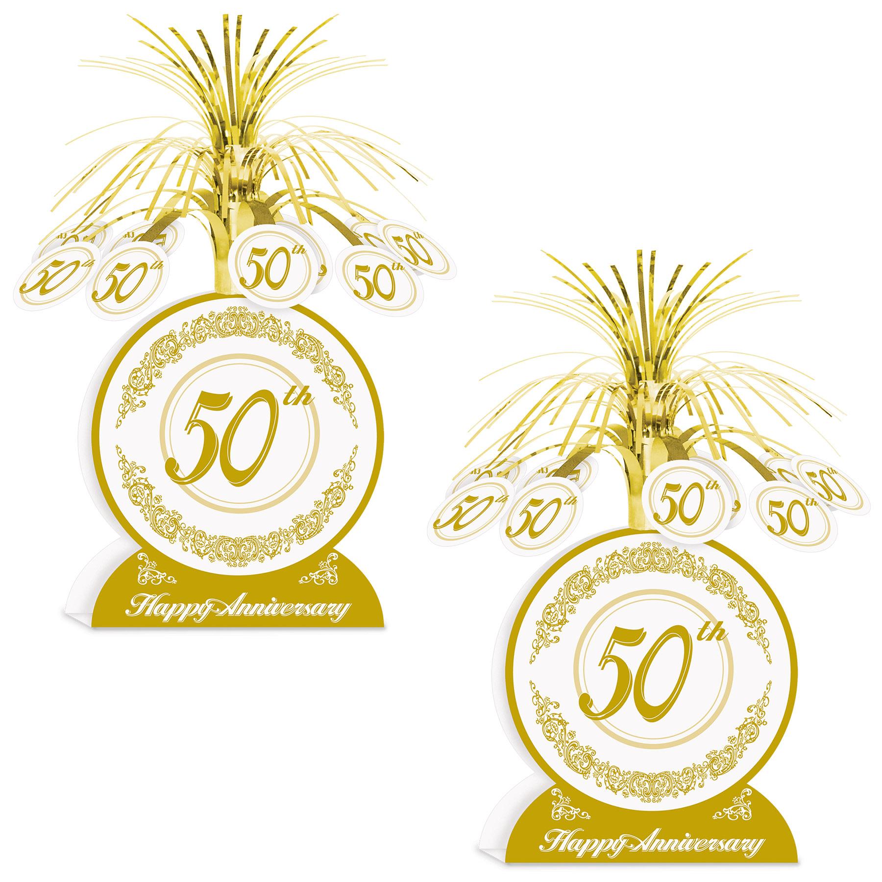 12 Pack Beistle 50th Birthday Party Decorations - Gold & Black Anniversary Centerpieces for Table Decor, Party Supplies - Perfect for 50th Birthday Celebrations, Anniversaries, Retirement Parties